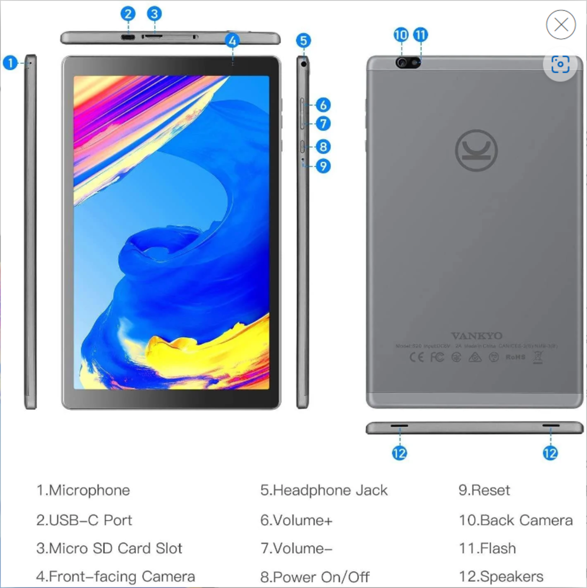 5 x New Boxed Vankyo MatrixPad S20 Android Tablet, Android 9.0 Pie, Octa-Core Processor, 10 inch, - Image 3 of 3