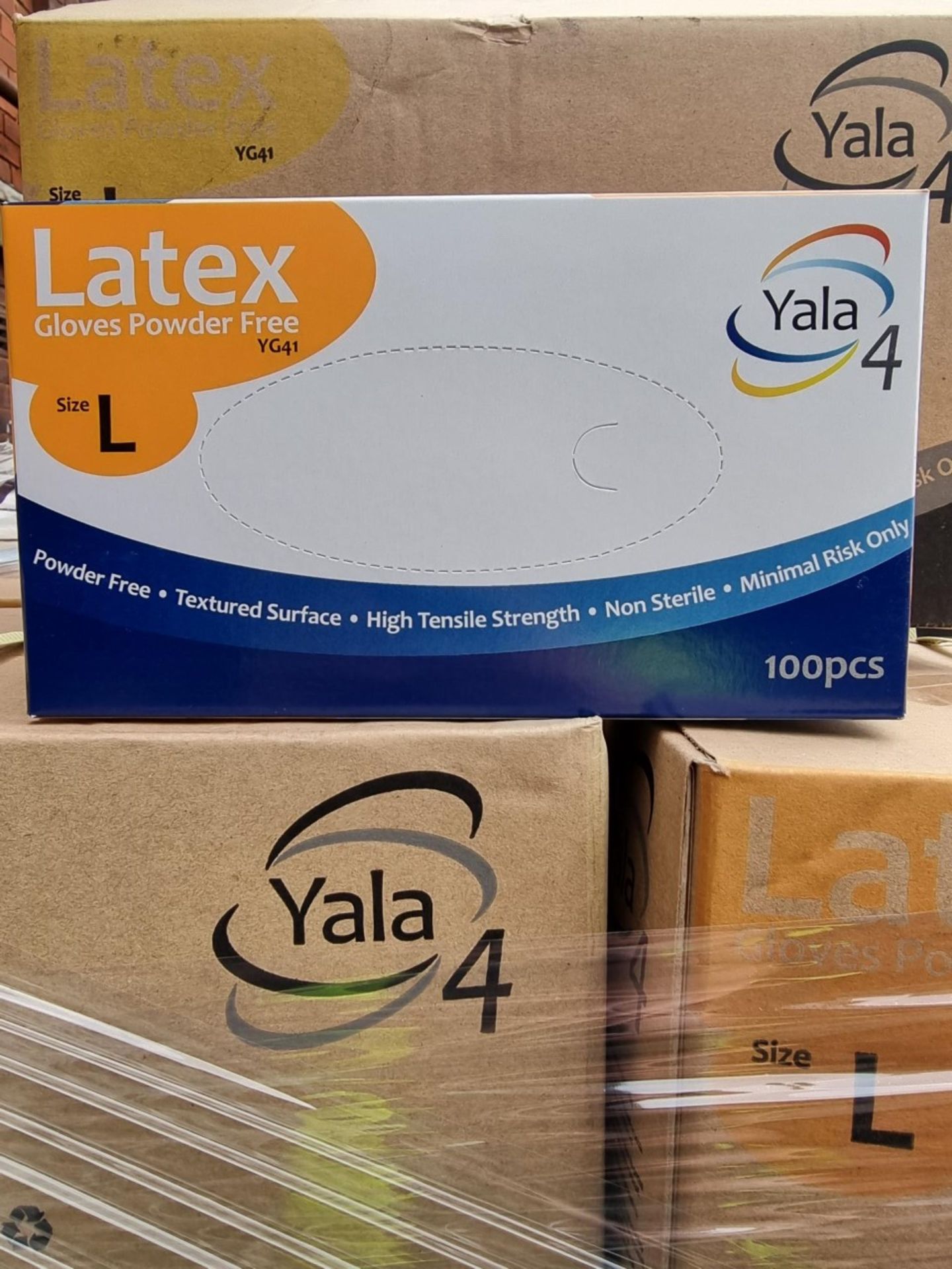 10 X BOXES EACH CONTAINING 10 BOXES OF 100 YALA LATEX POWDER FREE GLOVES. SIZE LARGE. 100 BOXES OF - Image 2 of 3