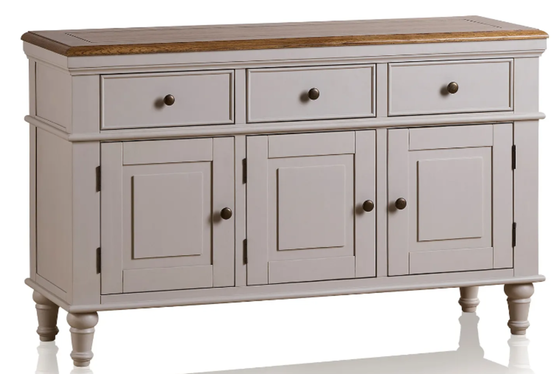 SHAY Rustic Solid Oak & Painted Large Sideboard. RRP £599.99. With ample cupboard and drawer