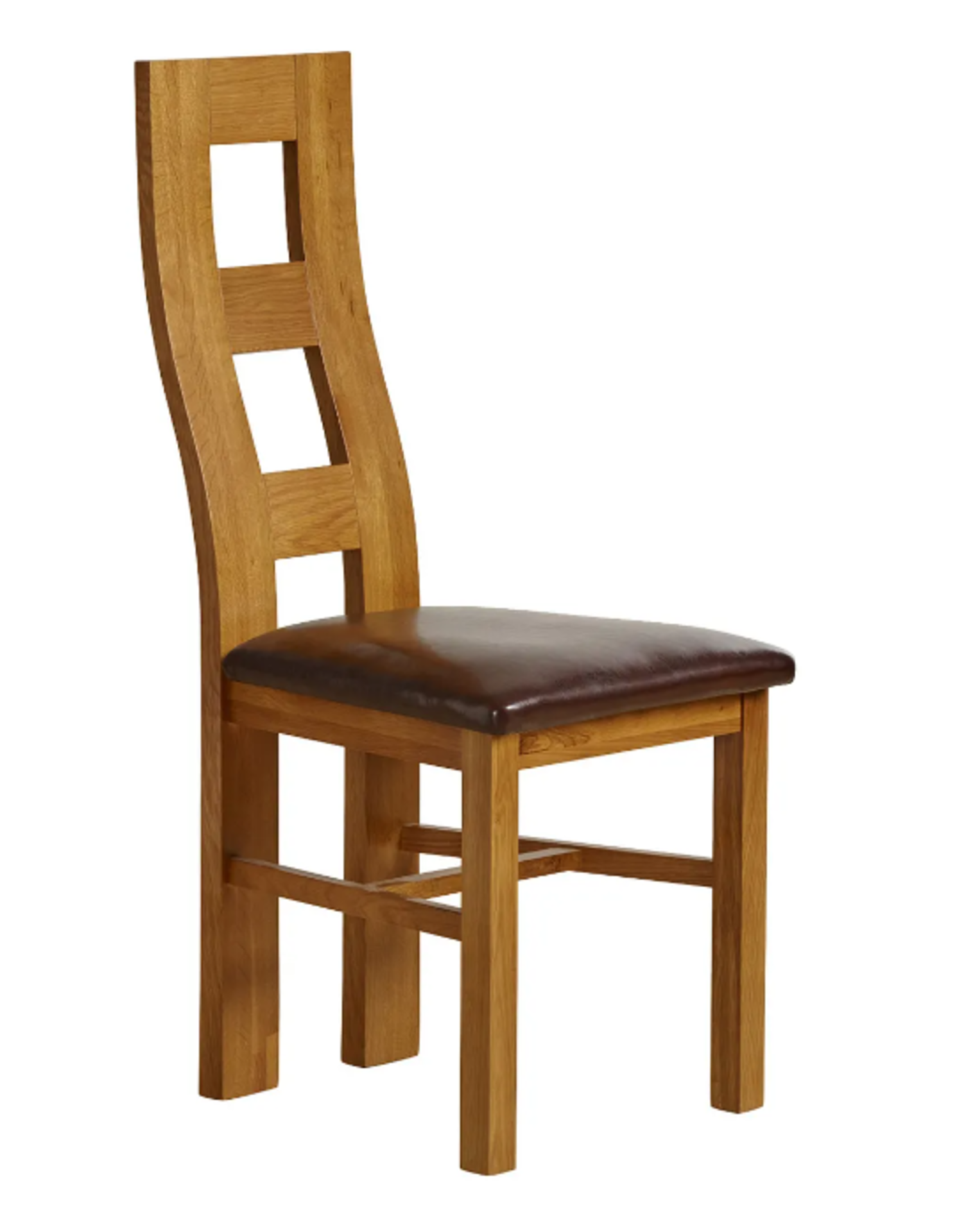 Pair of WAVE BACK RUSTIC OAK Dining Chair. RRP £200.00. *no seat pad*. The modern curved design of