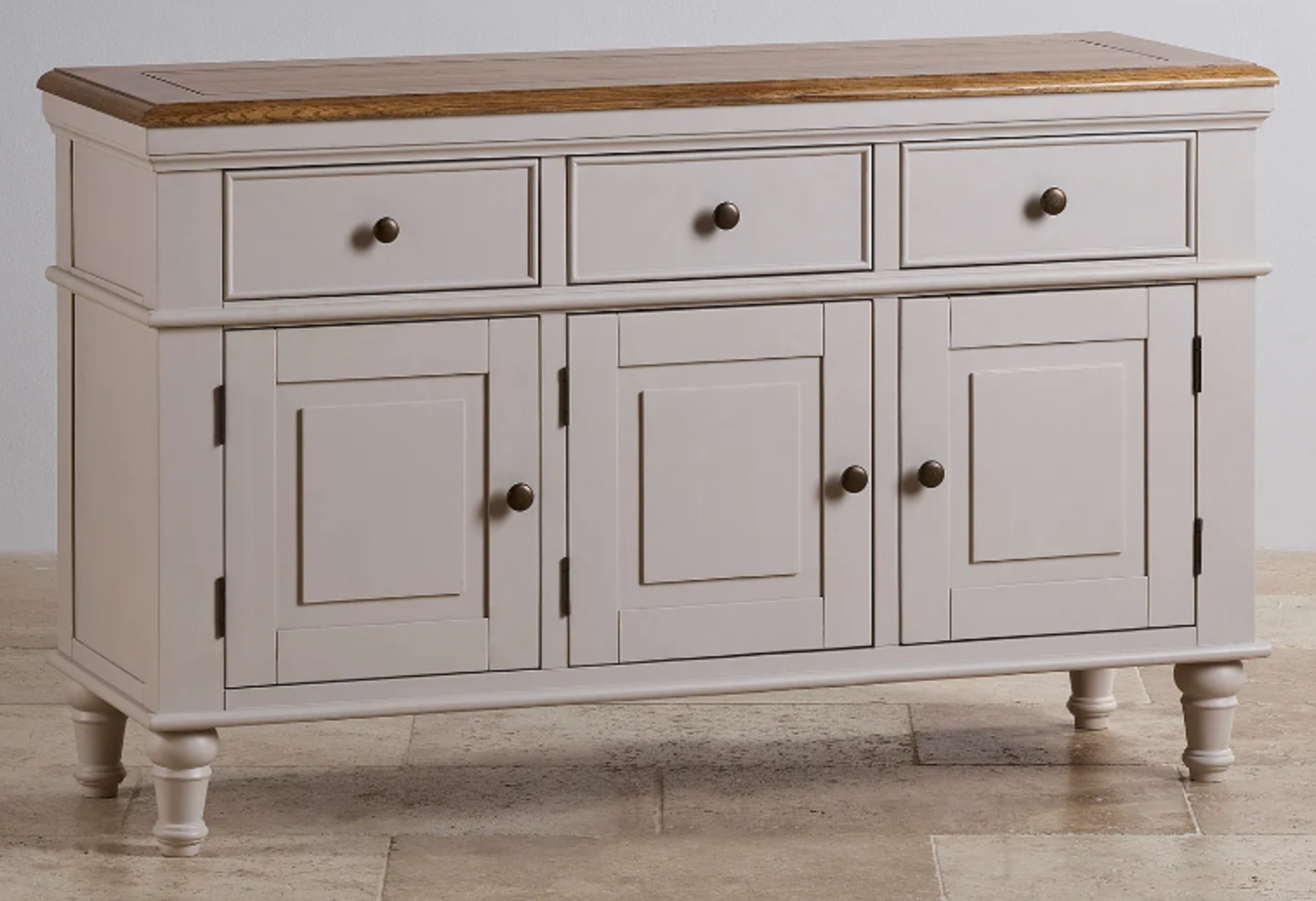 SHAY Rustic Solid Oak & Painted Large Sideboard. RRP £599.99. With ample cupboard and drawer - Image 2 of 2