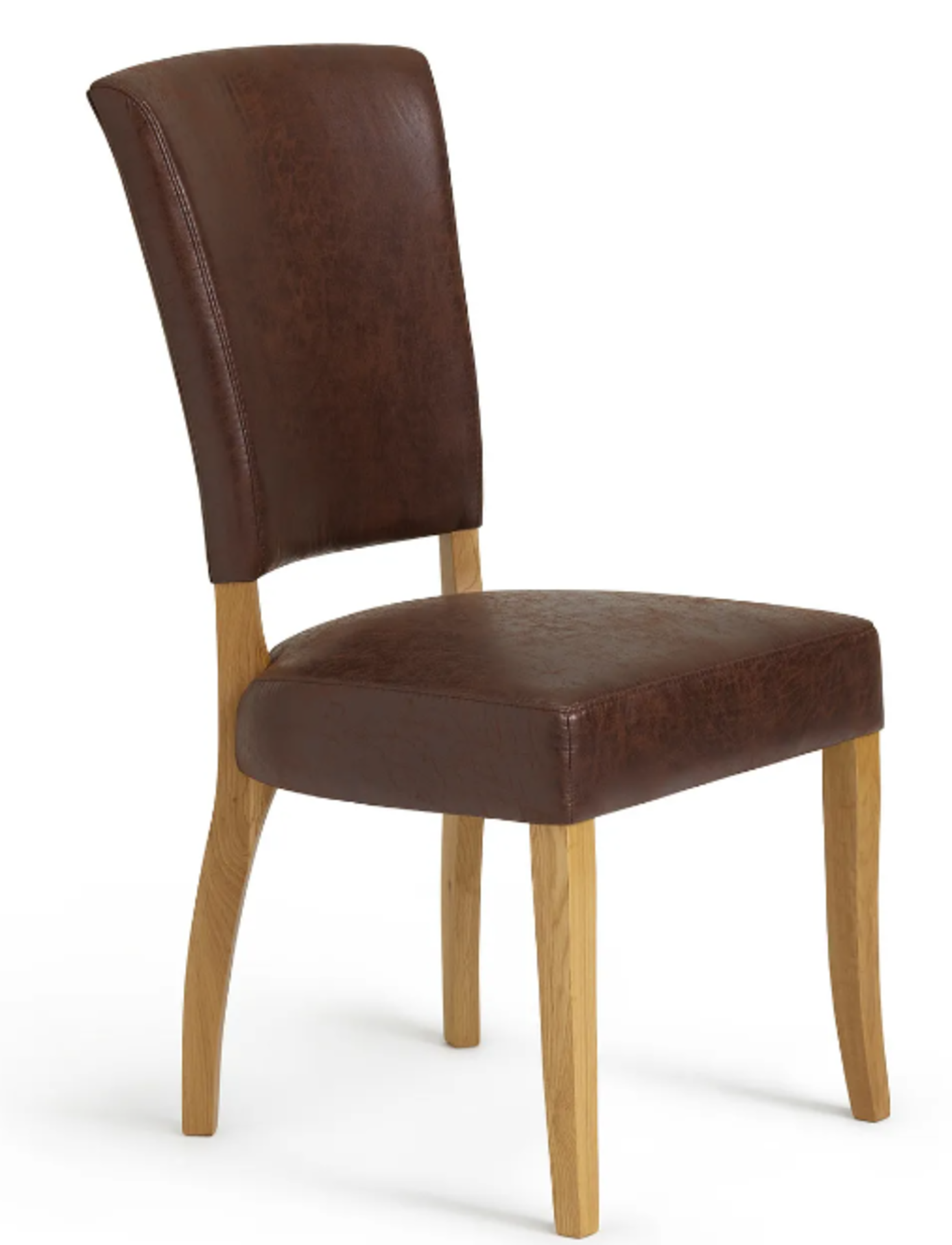 Pair of CURVE BACK NATURAL/RUSTIC Brown Antiqued Fabric Dining Chair. RRP £210.00. This dining chair