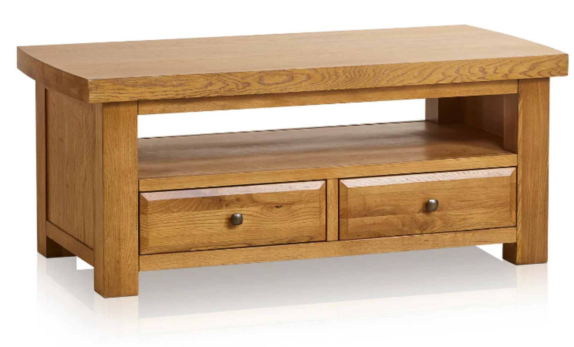 HERCULES Rustic Solid Oak 2 Drawer Coffee Table. RRP £509.99. The ideal finishing piece for your