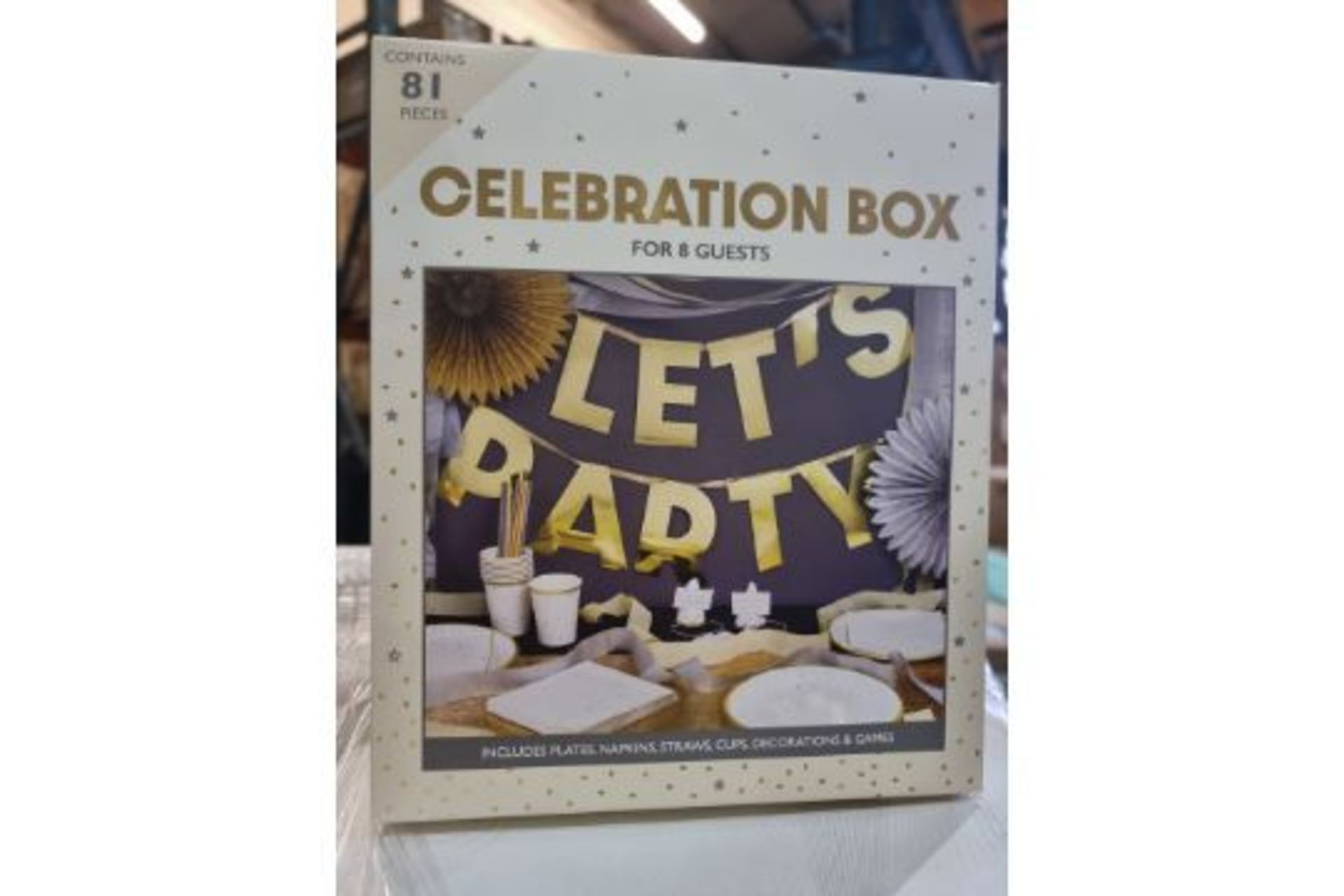 PALLET TO CONTAIN 108 x NEW 81 PIECE CELEBRATION BOXES FOR 8 GUESTS. INCLUDES: PLATES, NAPKINS, - Image 2 of 2