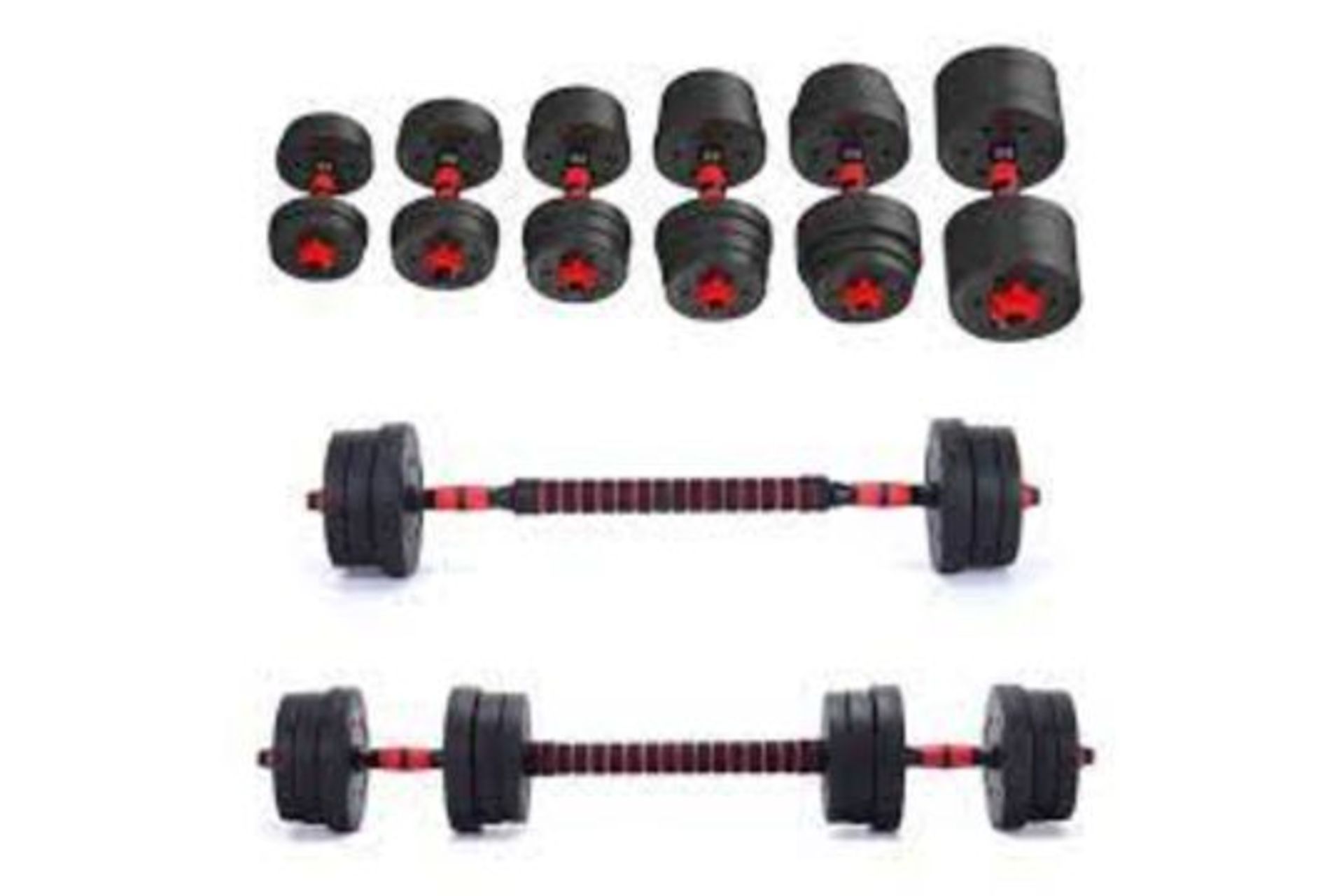 4 X BRAND NEW 10KG BARREL DUMBBELL BODY BUILDING SETS R17C - Image 2 of 2