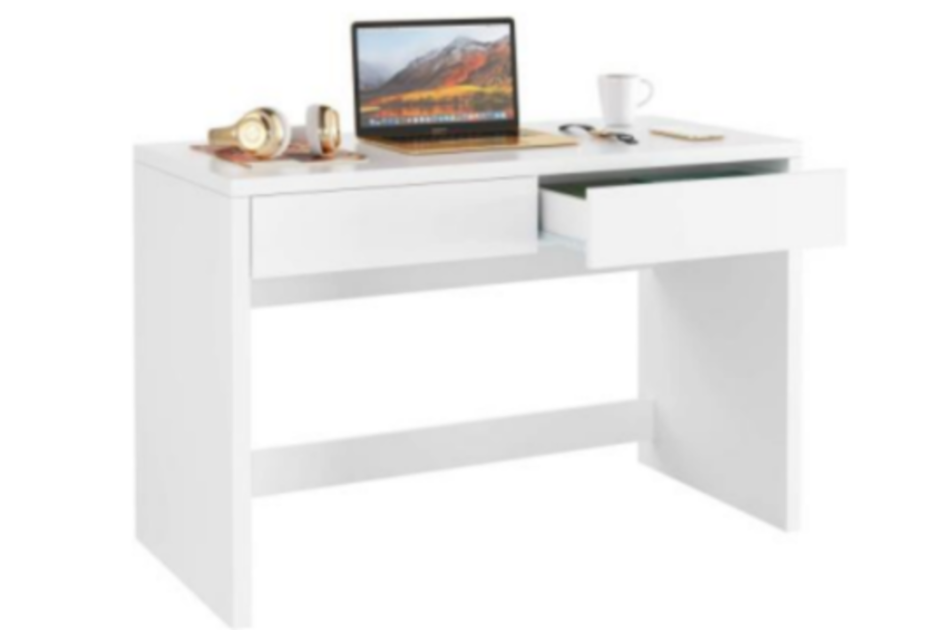 BRAND NEW WHITE 2 DRAWER COMPUTER DESK RRP £249 (678-1/2) - Image 2 of 2