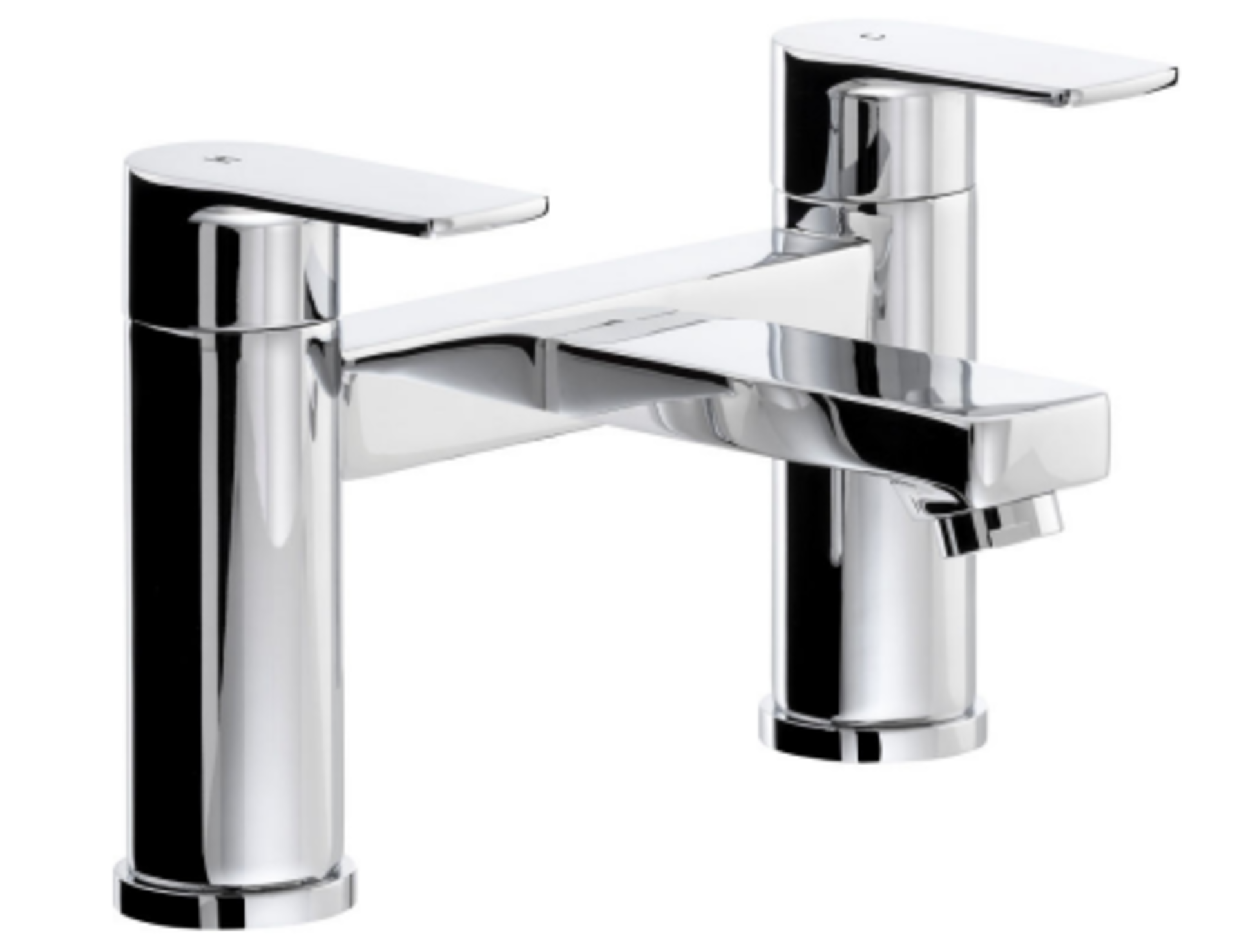 2 x NEW BOXED Abode Lamona CONTEMPORARY CHROME BATH TAPS. RRP £129.99 EACH, GIVING THIS LOT A