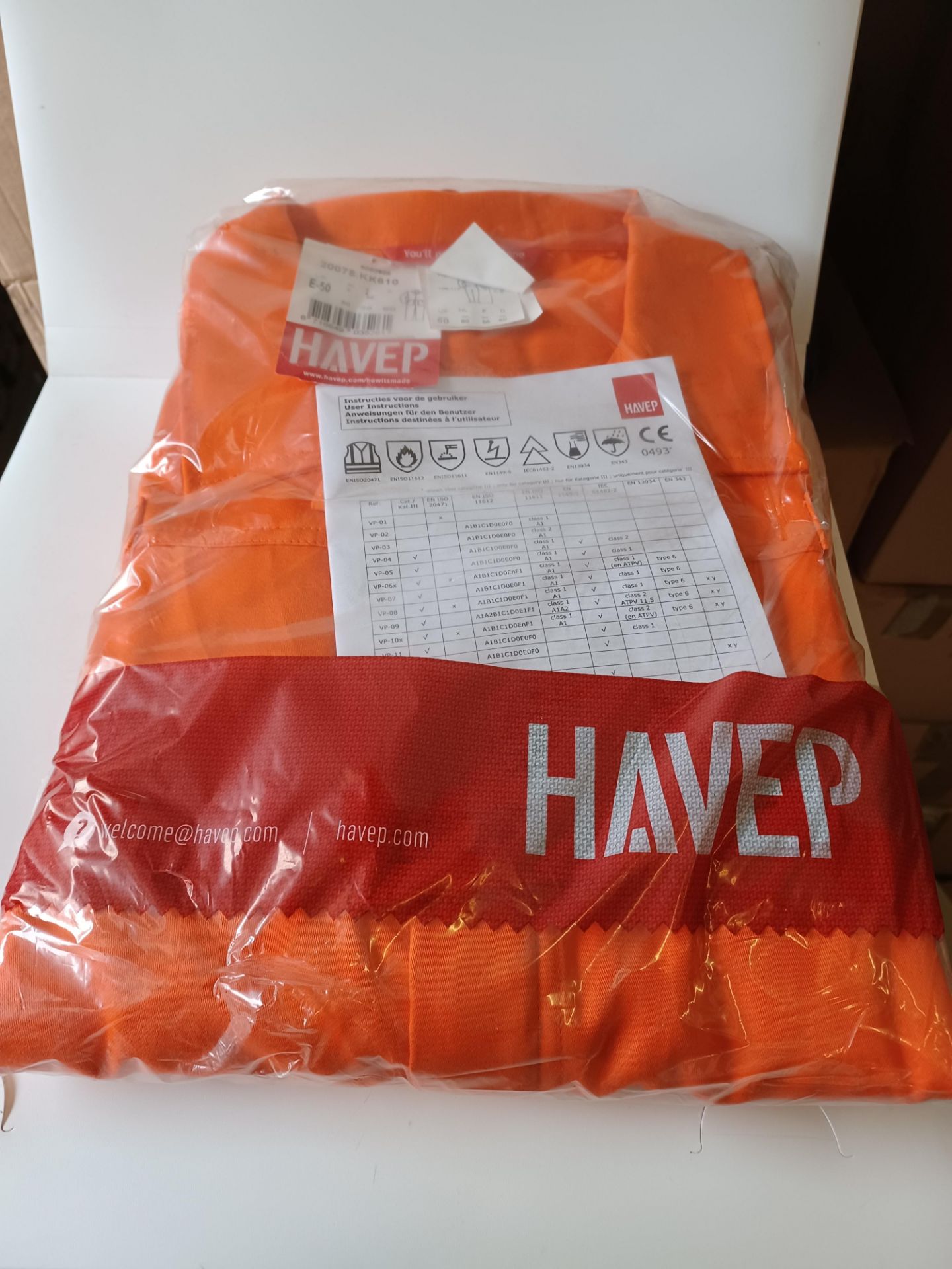 5 X BRAND NEW HAVEP ORANGE COVERALLS SIZE 50 RRP £140 EACH S1-35