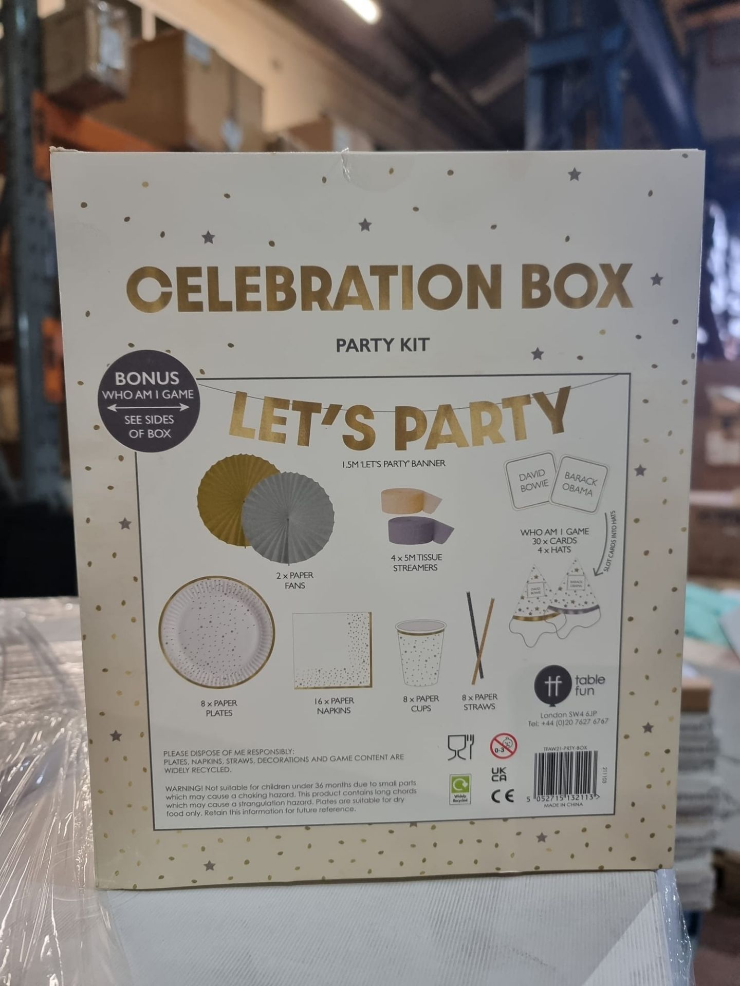 10 x NEW 81 PIECE CELEBRATION BOXES FOR 8 GUESTS. INCLUDES: PLATES, NAPKINS, STRAWS, CUPS, - Image 2 of 2