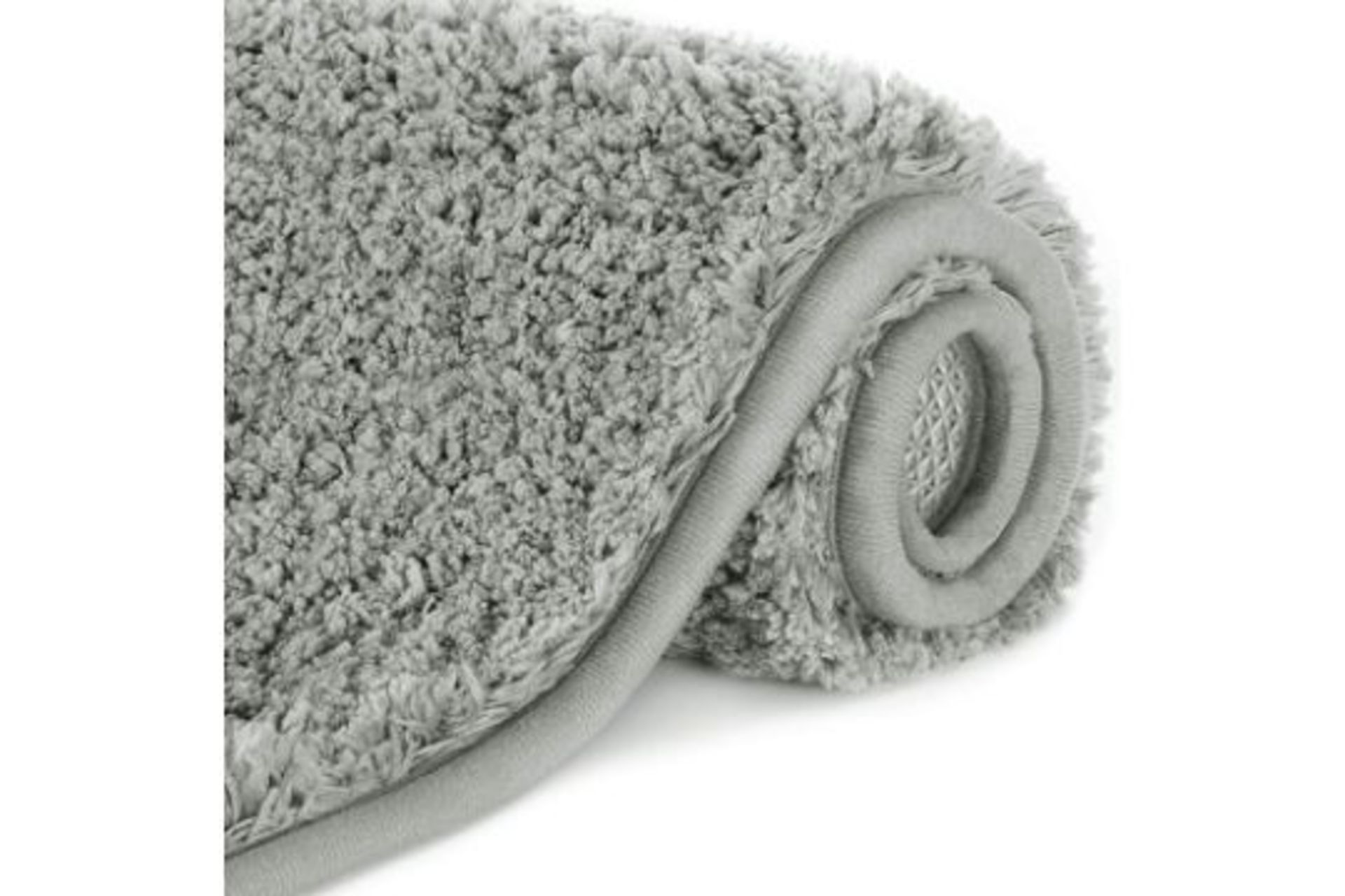 12 X BRAND NEW LUXURY ABSORBENT SHAGGY CHENILLE BATH RUGS 50 X 76CM GREY (LF230206GYB)