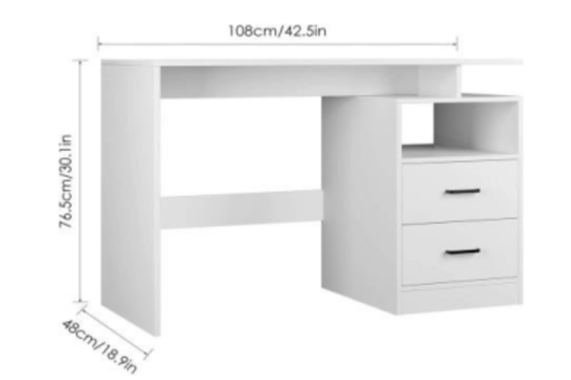 8 X BRAND NEW BOXED HIGH QUALITY WHITE 2 DRAWER RRP £299 (2582)