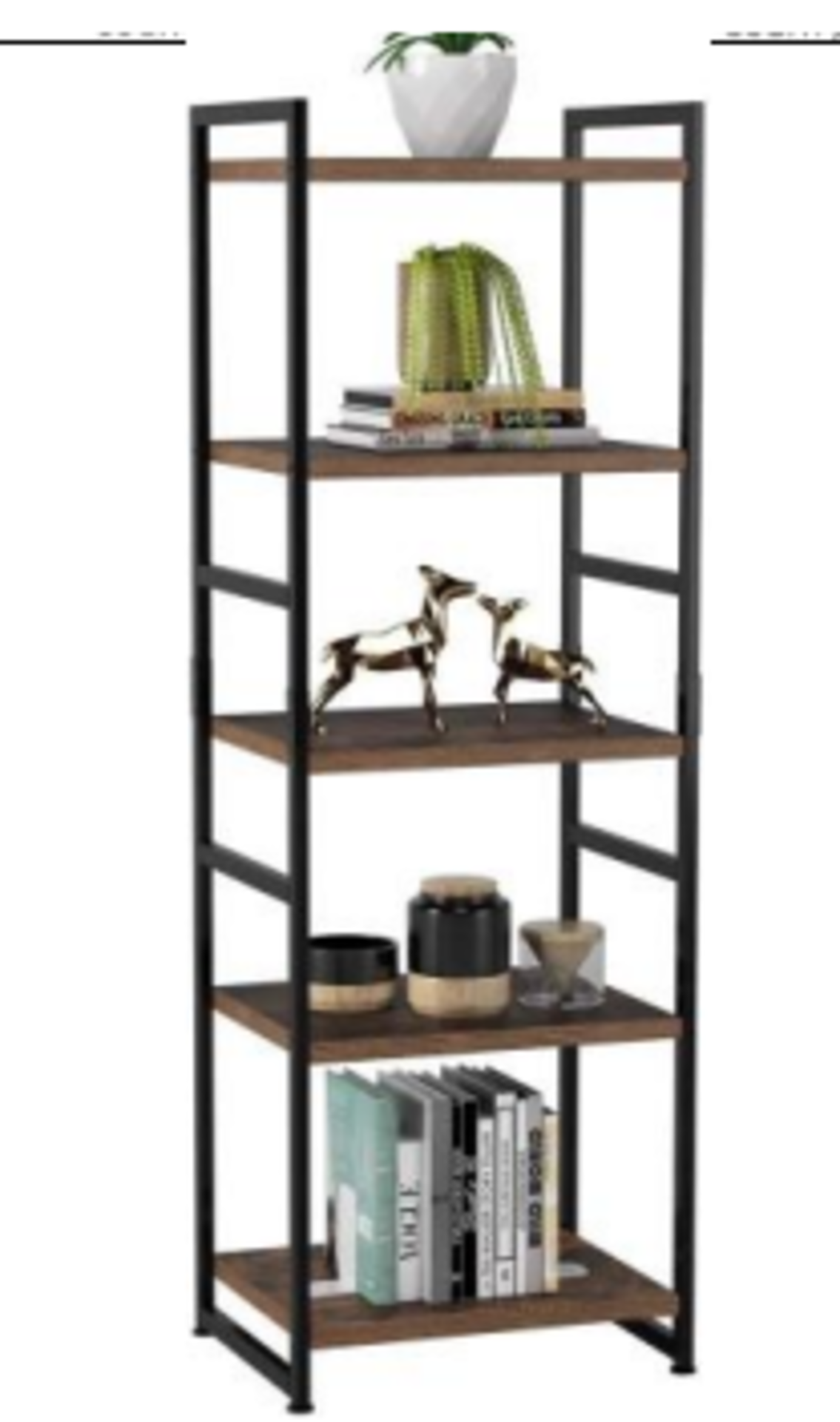 BRAND NEW VINTAGE 5 TIER FREESTANDING BOOKCASE (4529)