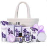 4 X NEW PACKAGED Body Earth Lavender Spa Basket Set. (BE-BP-010) Nourishing Ingredients:
