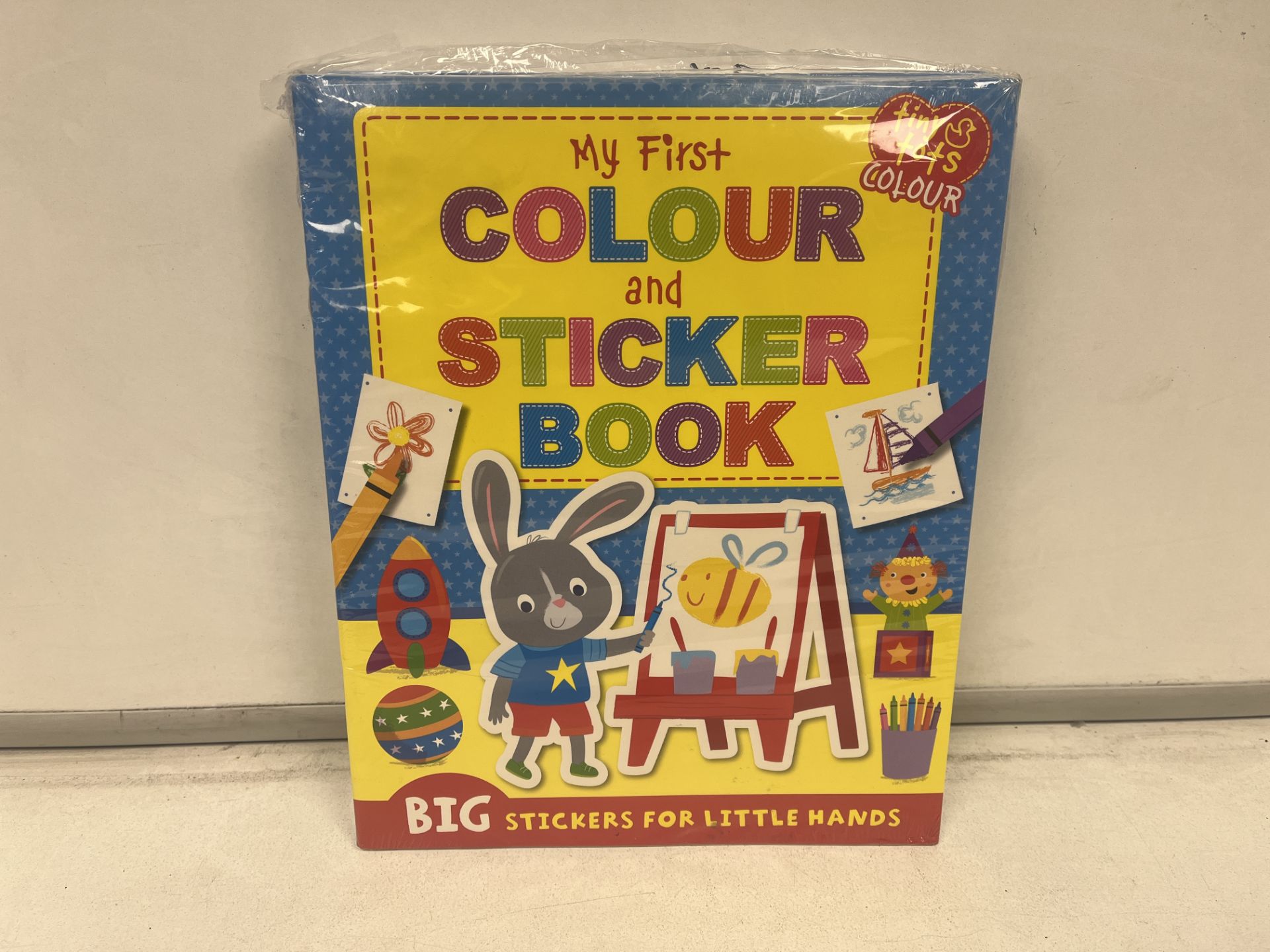 40 X NEW PACKAGED MY FIRST COLOUR & STICKER BOOKS. BIG STICKERS FOR LITTLE HANDS. PRICE MARKED AT £