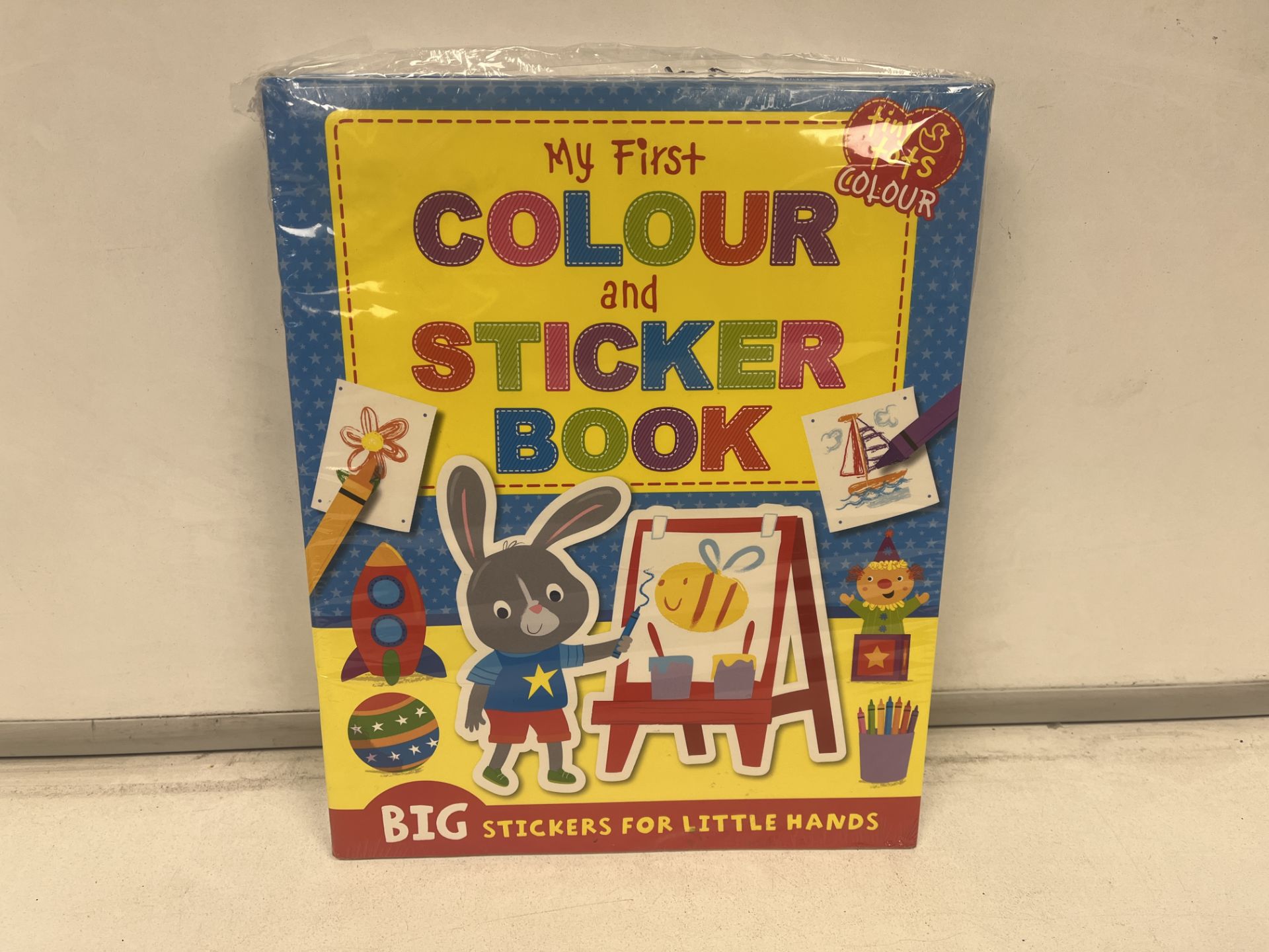 40 X NEW PACKAGED MY FIRST COLOUR & STICKER BOOKS. BIG STICKERS FOR LITTLE HANDS. PRICE MARKED AT £