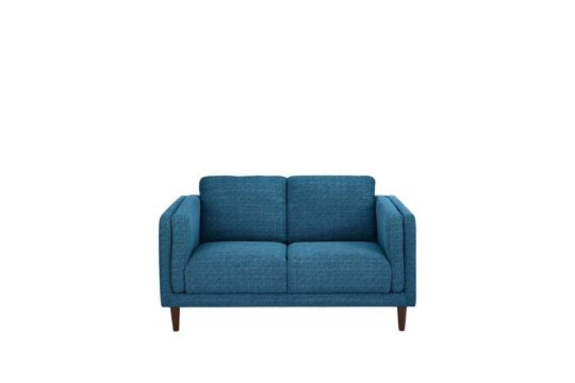 DARK BLUE FABRIC 2 SEATER SOFA WITH LEGS PW