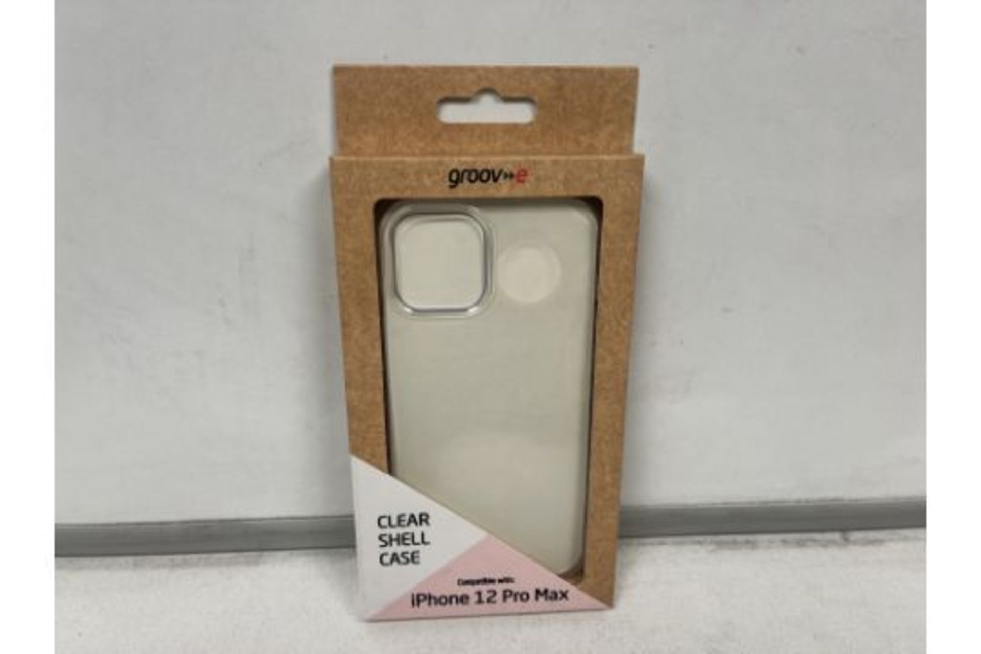 60 X NEW PACKAGED GROOVE IPHONE 12 PRO MAX CLEAR SHELL PHONE CASES. (ROW15RACK)