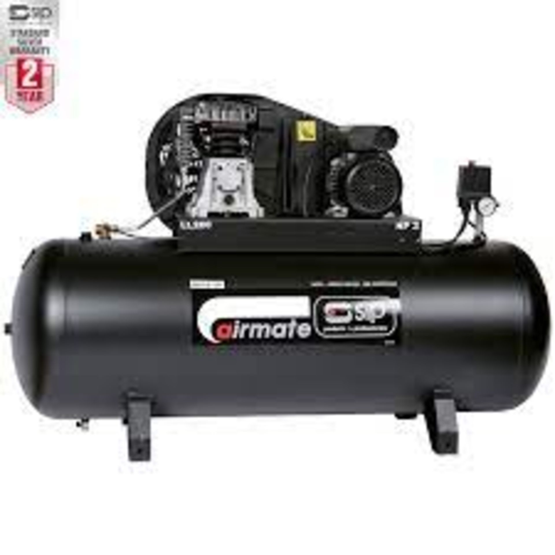 SIP 06294 Airmate 3HP Air Compressor 200 ltr Receiver Oil Lubricated 230v 3hp. RRP £749. The SIP