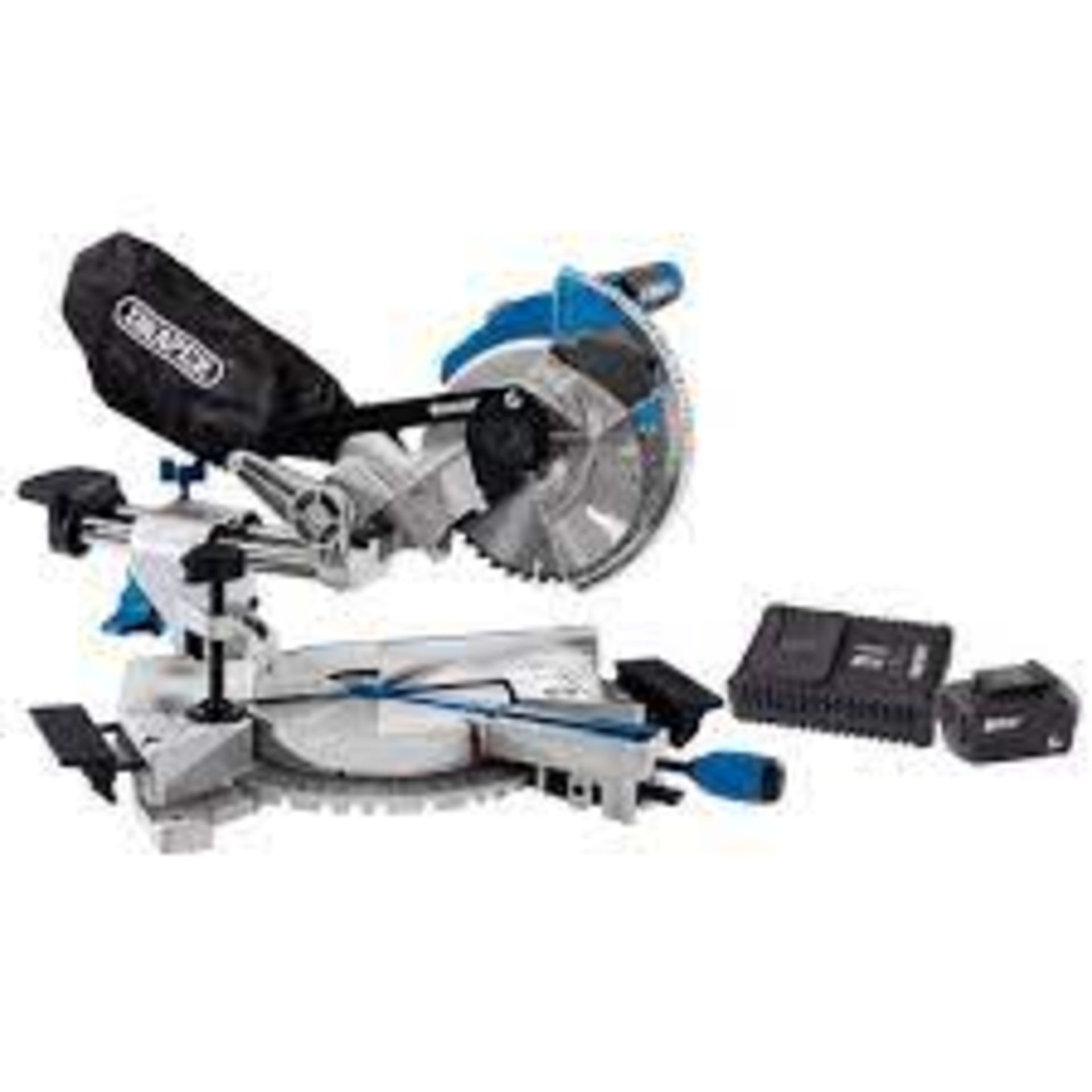 Draper 2000W Double Bevel Sliding Compound Mitre Saw 230V 305mm. RRP £260. Draper 305mm Double Bevel - Image 2 of 2