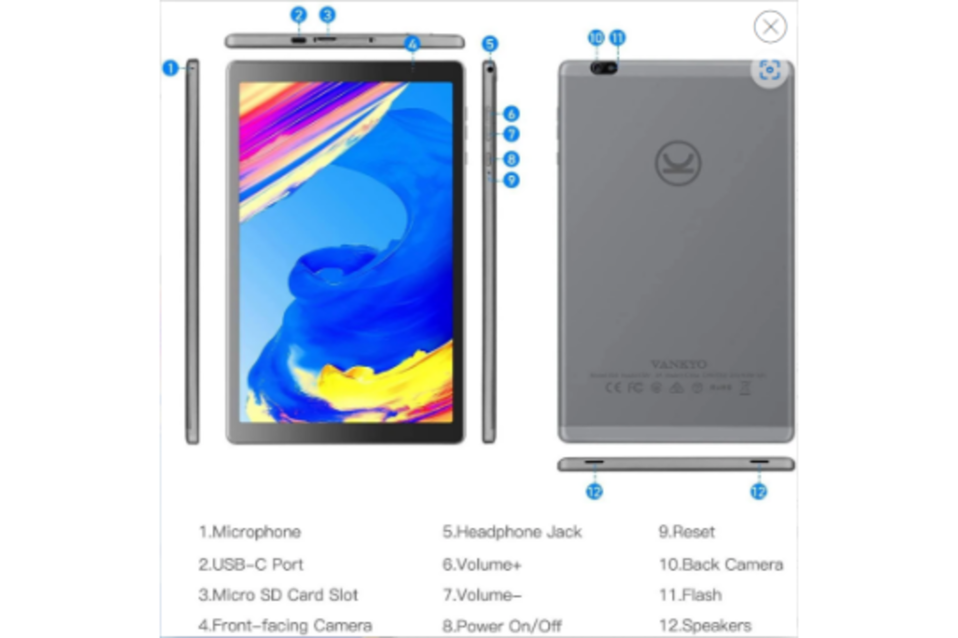 New Boxed Vankyo MatrixPad S20 Android Tablet, Android 9.0 Pie, Octa-Core Processor, 10 inch, 3GB - Image 3 of 3