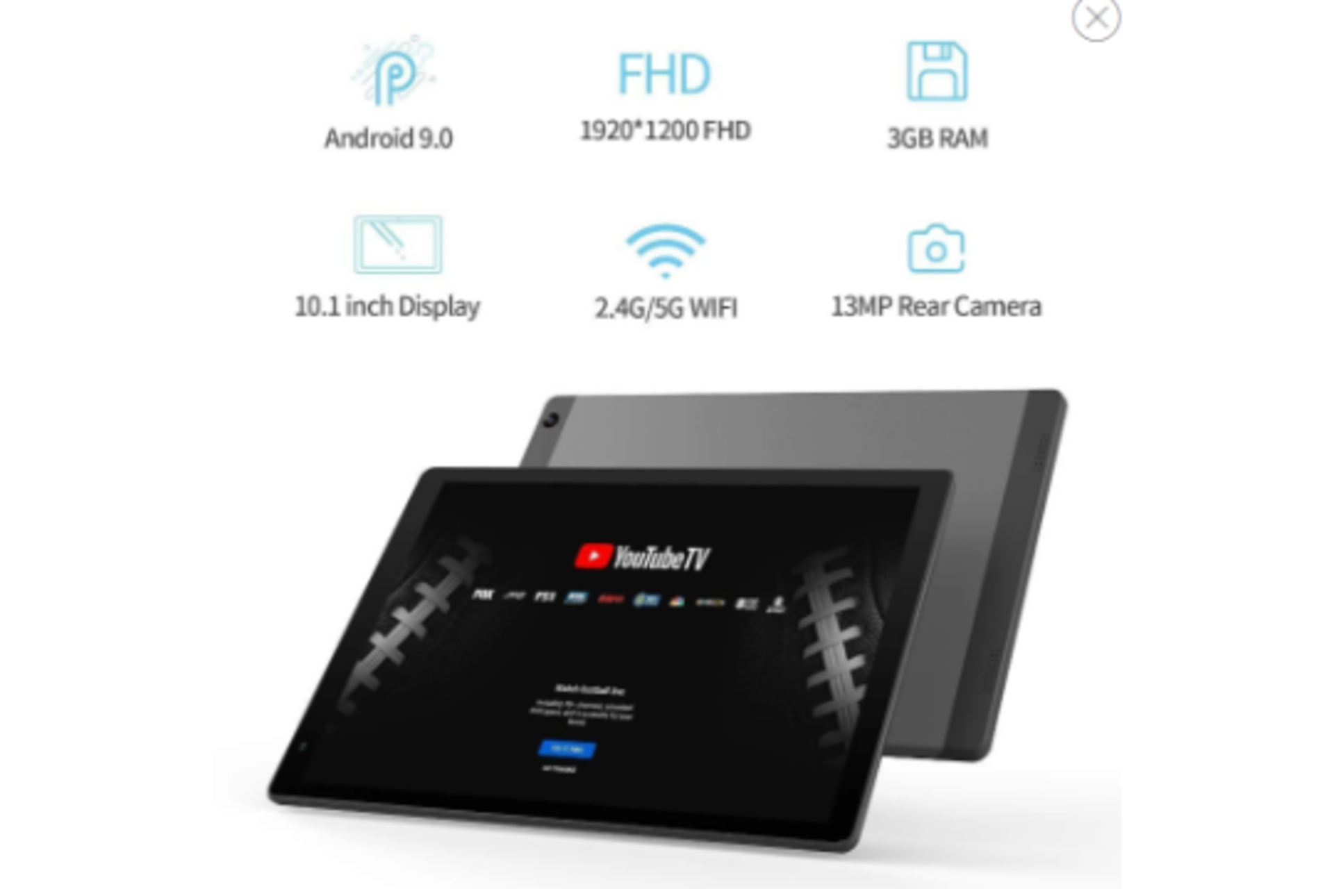 New Boxed VANKYO MatrixPad Z10 Tablet, Android 9.0 Pie, 3 GB RAM, 10.1" 1080p Full HD Display. - Image 3 of 3