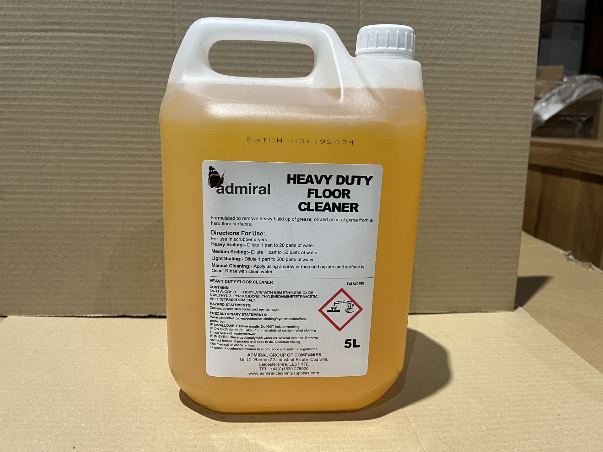 20 X BRAND NEW ADMIRAL PROFESSIONAL 5L HEAVY DUTY FLOOR CLEANER R13-8