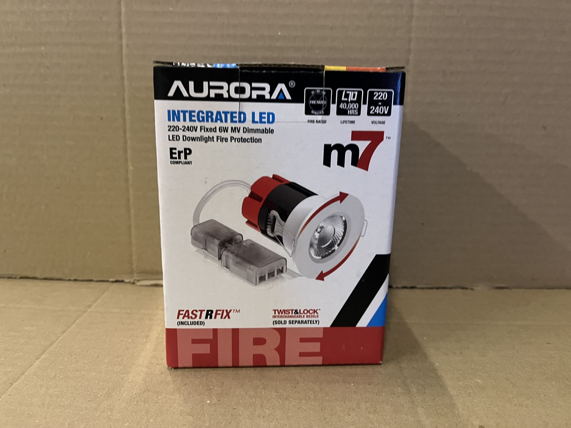 15 X AURORA M7 LED IP65 FIXED 6W 430LM FIRE RATED 3000K DOWNLIGHT S2