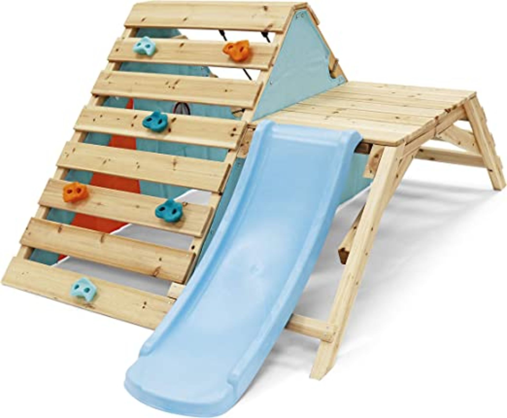 Plum 27203 Toddler Wooden playcentre, Climbing Frame, Slide 18 Months Plus, Multi-Colour, 2.6 x 1.43