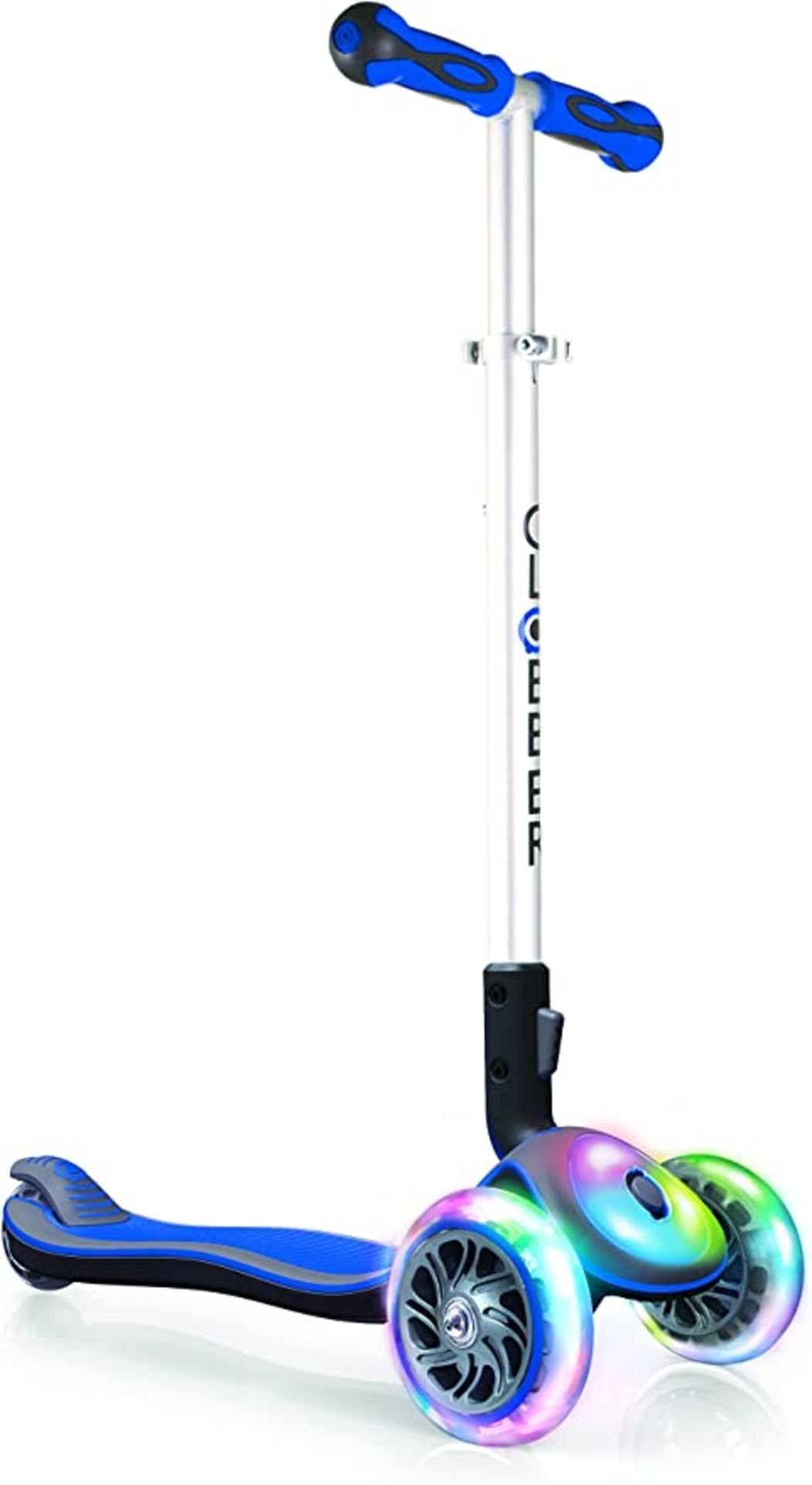 Globber Elite Scooter With Light Up Deck and Wheels - Navy Blue. RRP £129.99. - BI