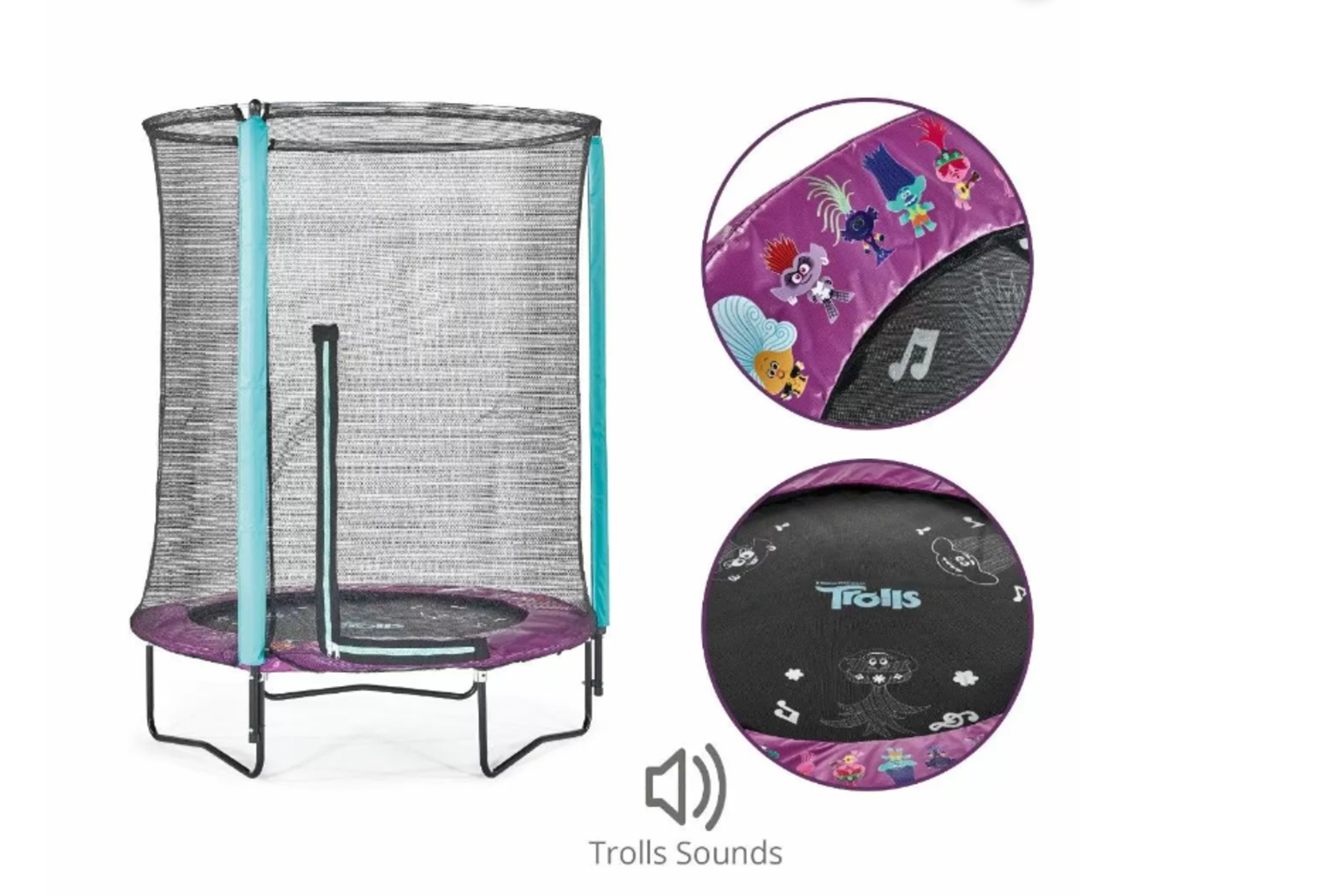 PLUM TROLLS 4.5FT JUNIOR TRAMPOLINE & ENCLOSURE. RRP £215.00. Little ones can go on a bouncing