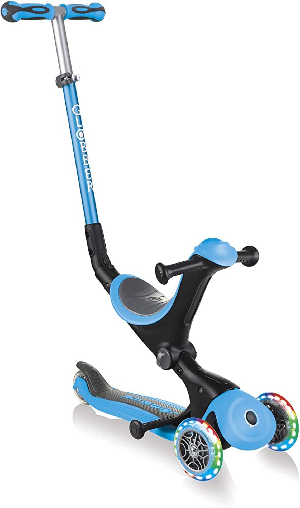 Globber Unisex-Youth Go Up Deluxe Lights Kids Scooter. RRP £125.00. height adjustable T-Bar and