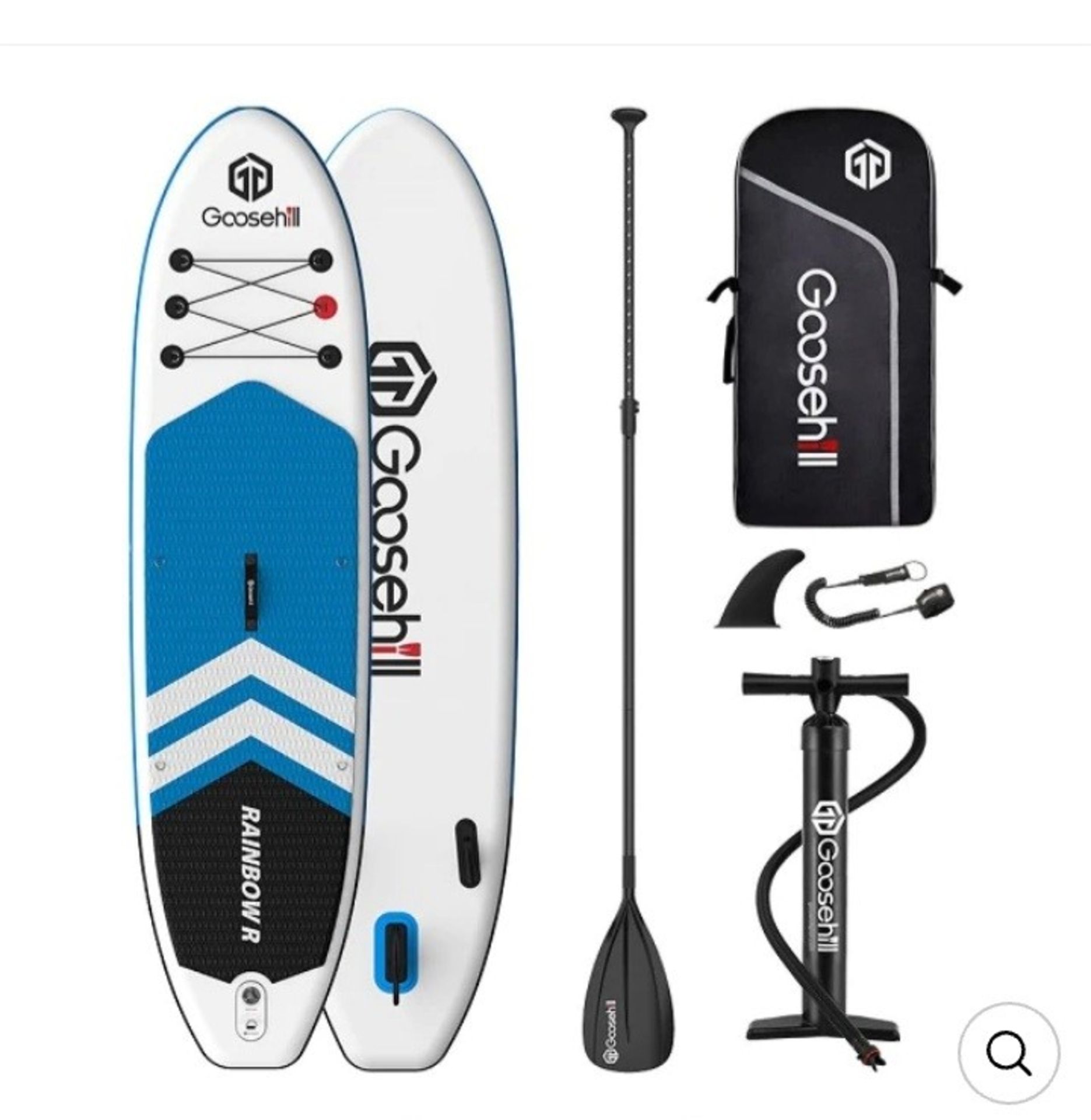 return boxed as new goosehill inflateable sup board with accessories