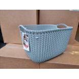 PALLET TO CONTAIN 100 X NEW PACKAGED Curver Knit Rectangular Storage Basket - 19 Litres, Misty Blue.