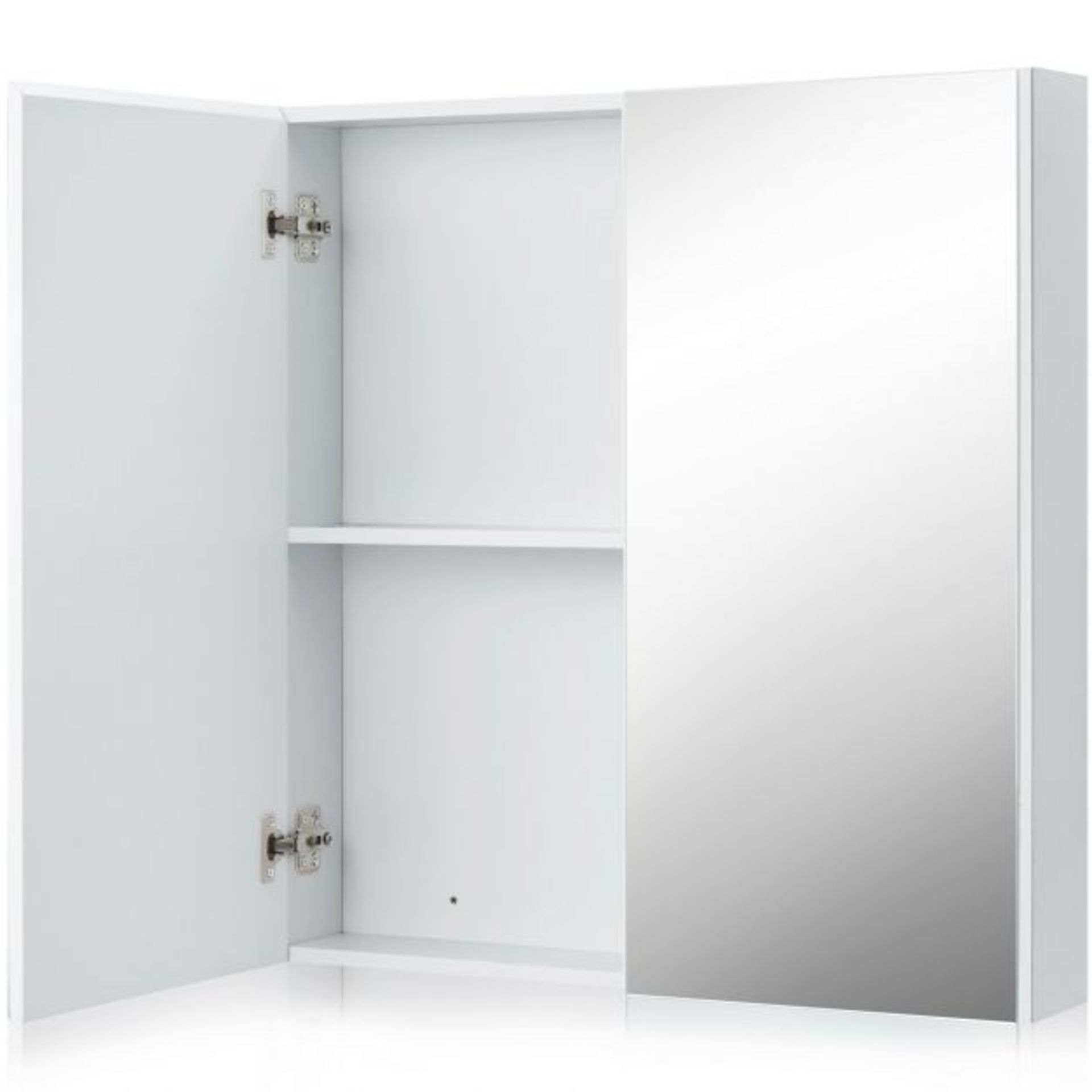 Bathroom Storage Cabinet with Double Mirror Doors. RRP £125.00. Suitable to be wall mounted, this