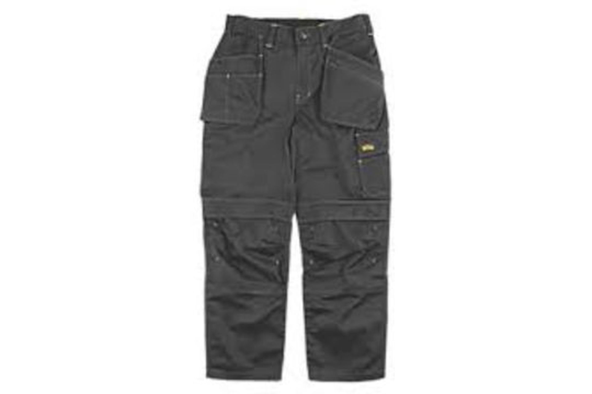 5 X NEW PACKAGED PAIRS OF SITE FOX TROUSERS BLACK. (ROW4MID) Polycotton trousers with top-loading