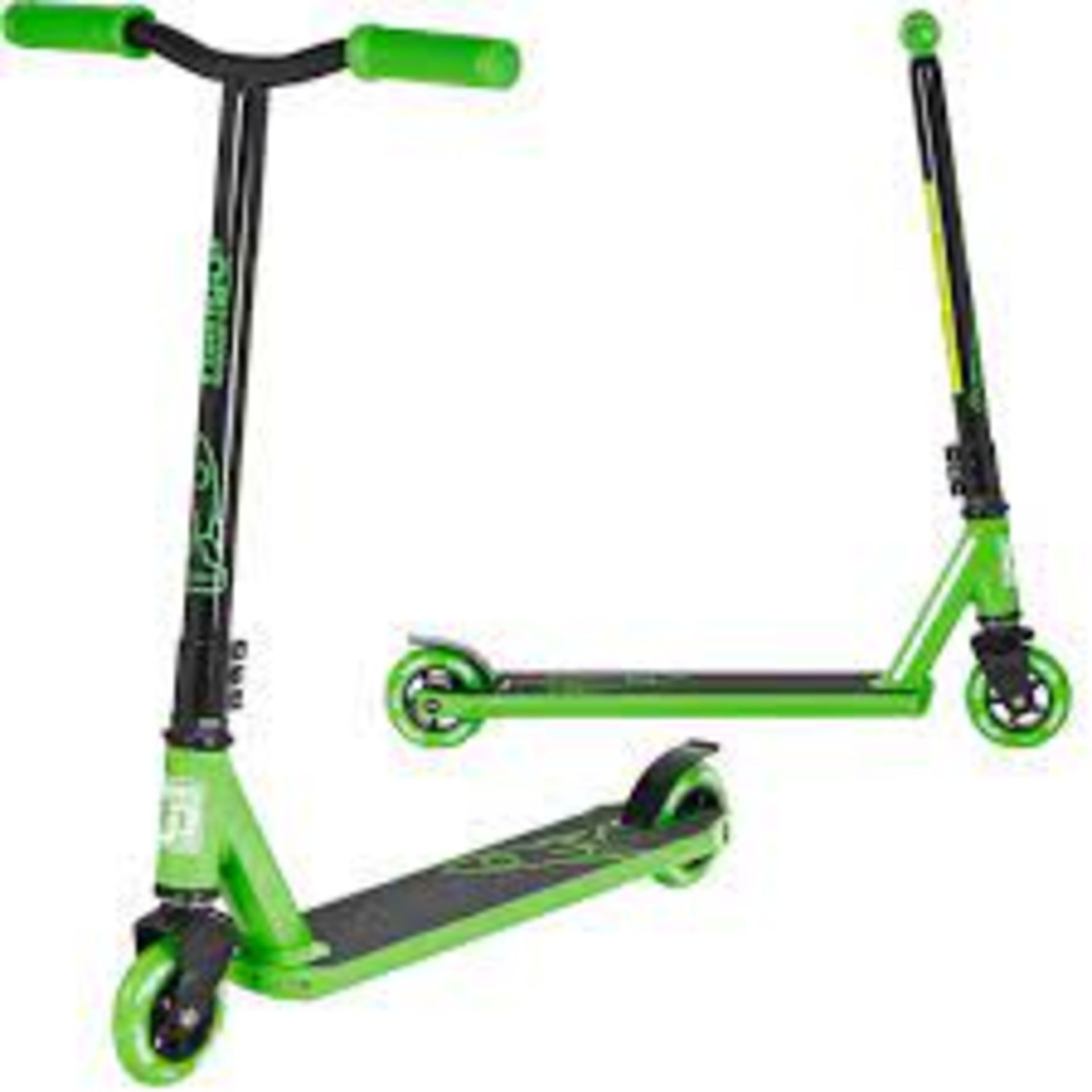 2 X NEW BOXED HIGH QUALITY CHILDRENS STUNT SCOOTERS. (ROW13.2TOP)