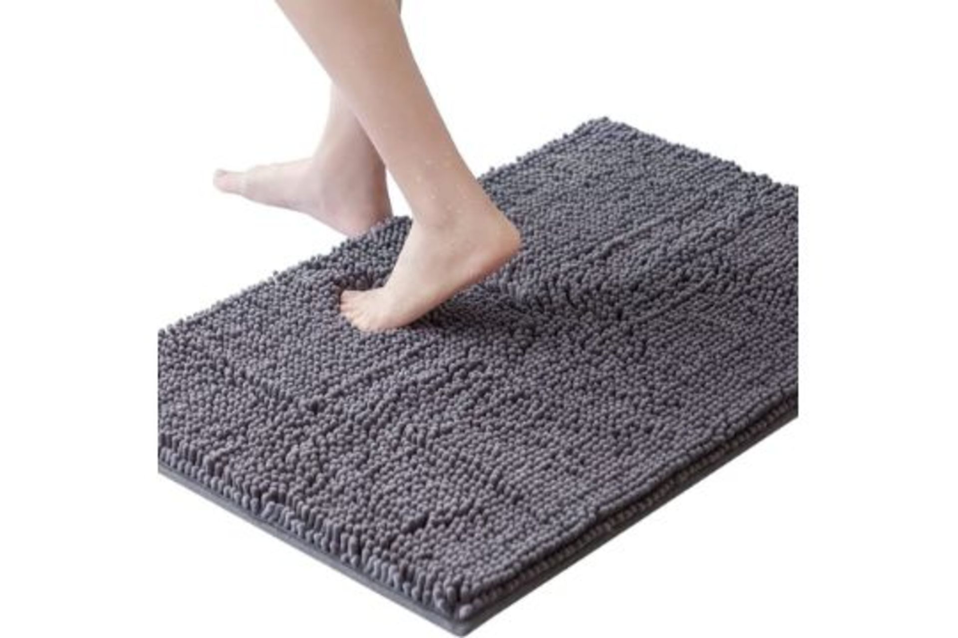 15 X BRAND NEW 40 X 60CM LUXUEY WATER ABSORBENT BATH MAT NON SLIP ANTIBACTERIAL RUBBER BLACK/GREY (