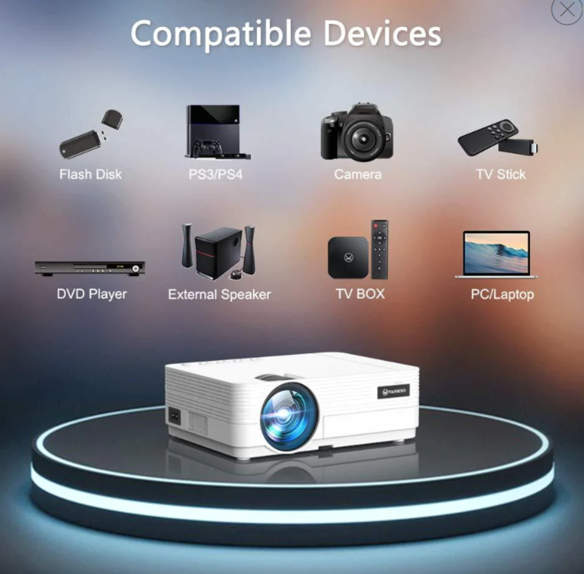New Boxed VANKYO Leisure 470 Mini Phone Projector for Home and Sewing, Native 720P Full HD, Max - Image 3 of 3