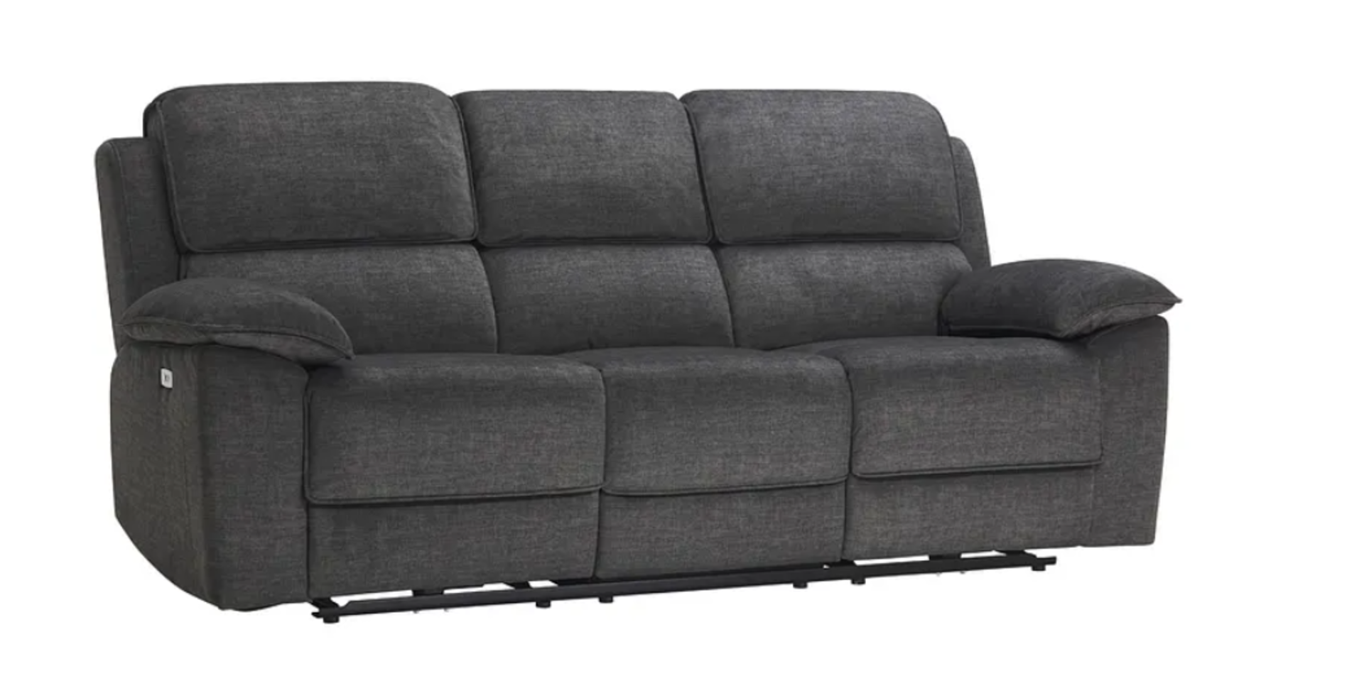 GOODWOOD 3 Seater Electric Recliner Sofa | Plush Charcoal Fabric. RRP £1,439.00. Ideal for those who - Image 2 of 2