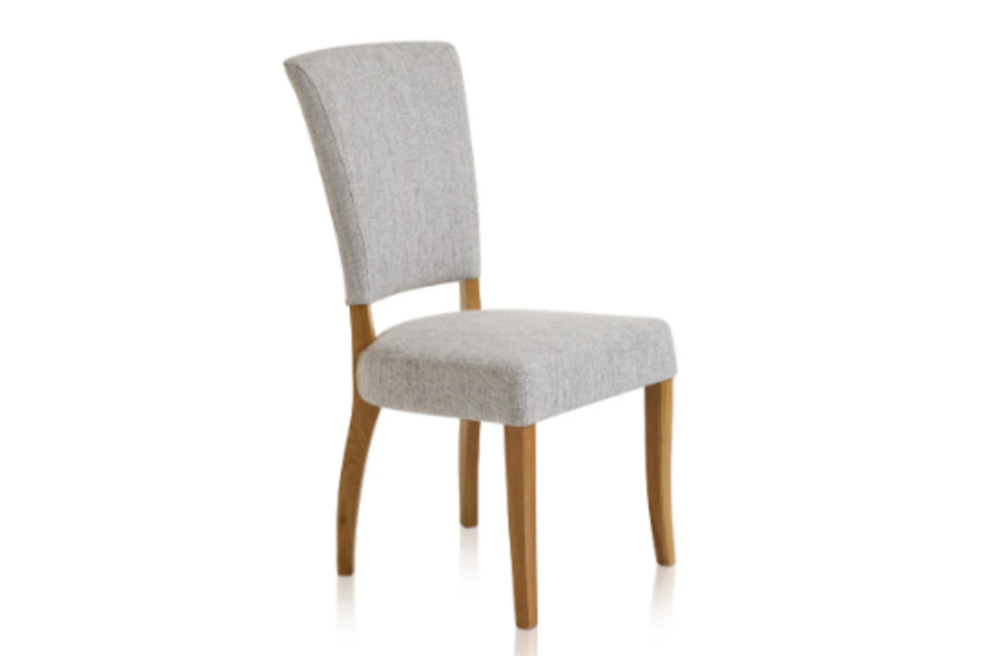 Pair of CURVE BACK NATURAL/RUSTIC Plain Grey Fabric Dining Chair. . RRP £225.00. - ROW7