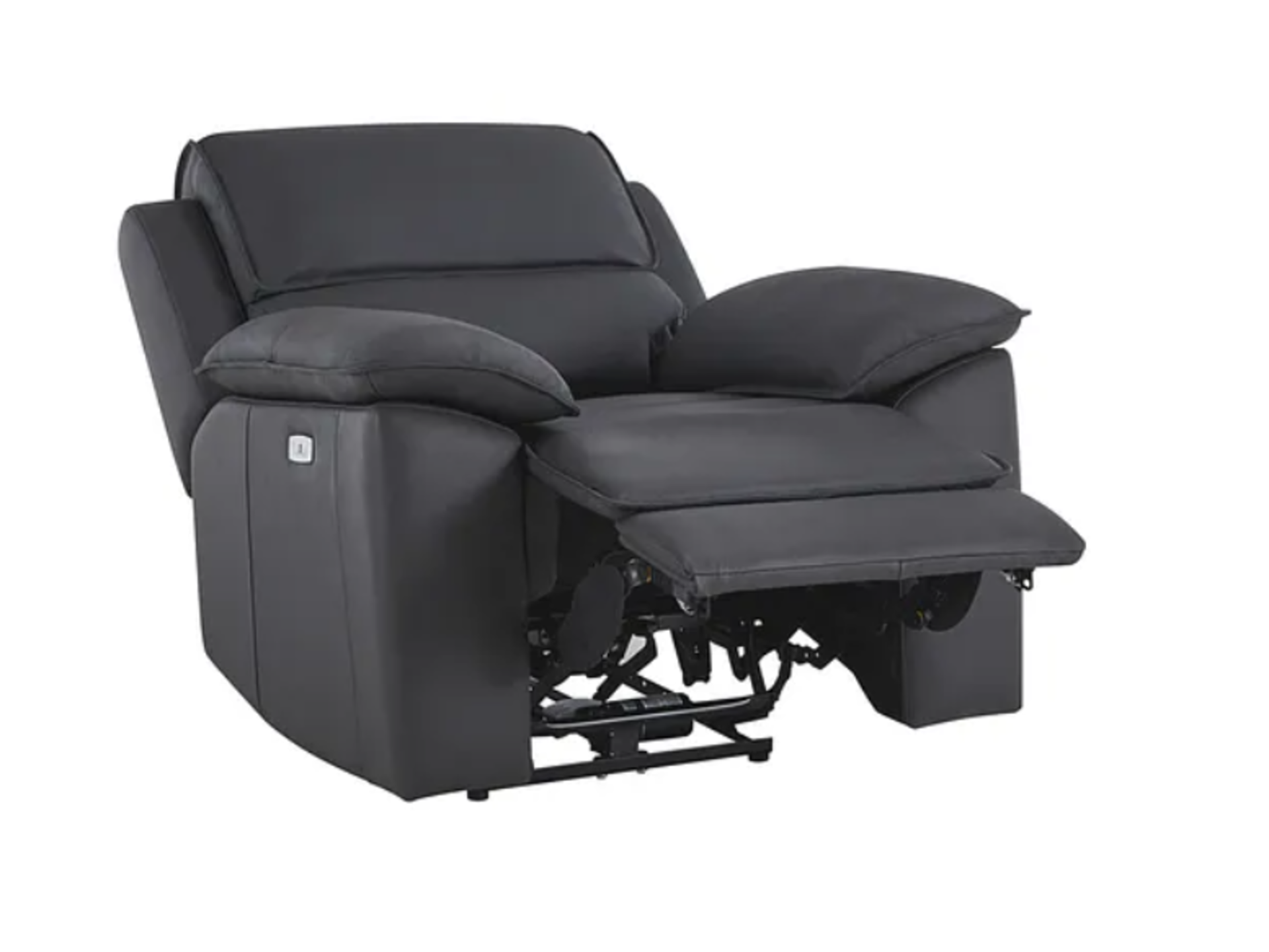 GOODWOOD Electric Recliner Armchair | Dark Grey Leather. RRP £1,219.00. Our popular Goodwood range - Image 2 of 2