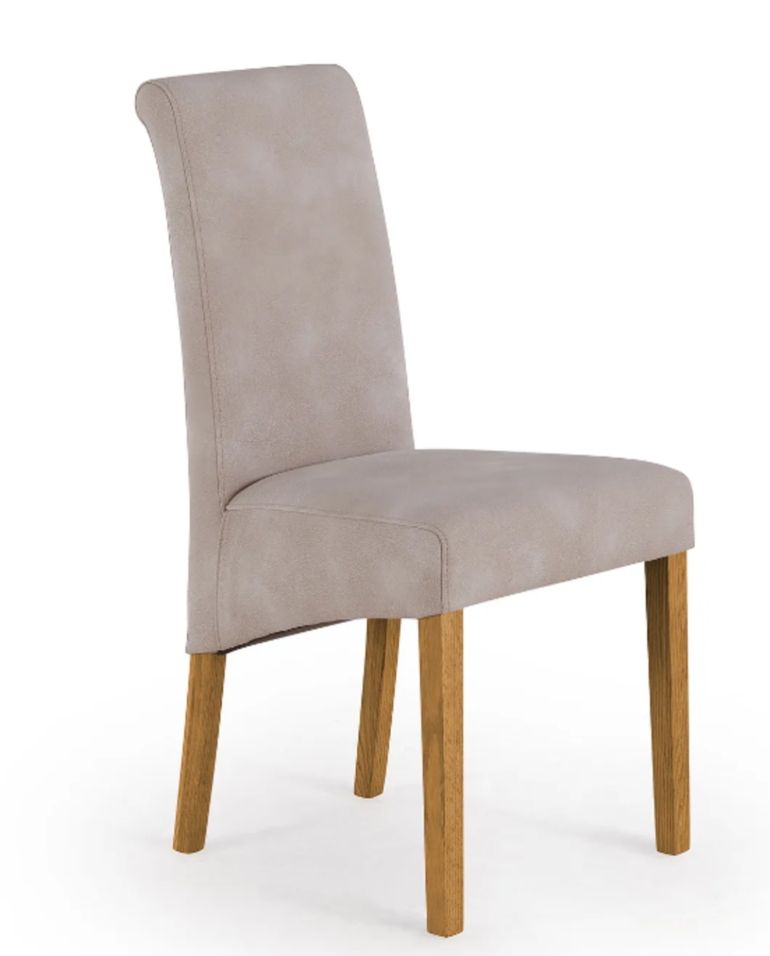 SCROLL BACK NATURAL/RUSTIC Dappled Beige Fabric Dining Chair. RRP £95.00. - INSL *ex display*