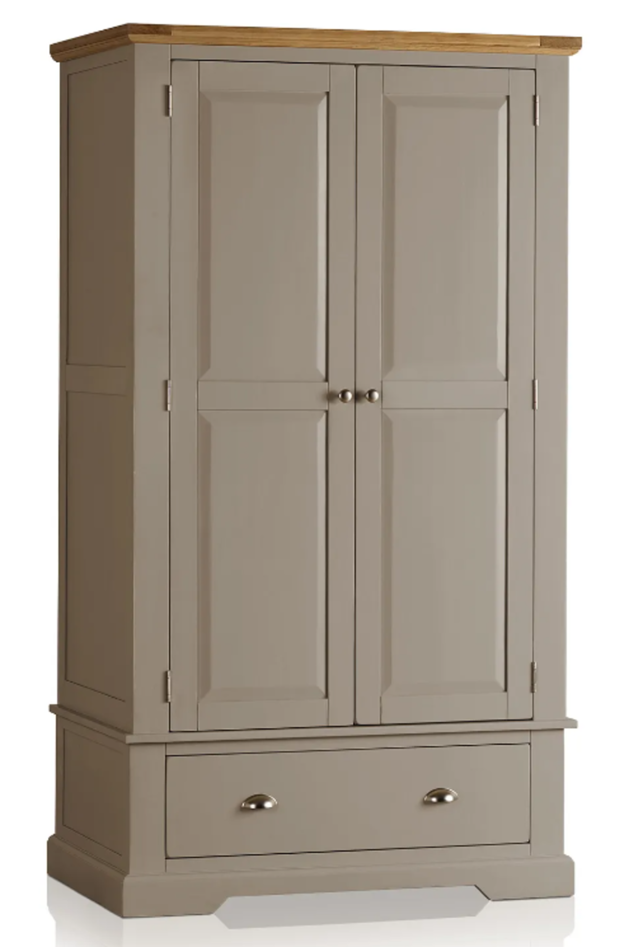 ST. IVES Natural Solid Oak & Grey Paint Double Wardrobe. RRP £959.99. The St Ives double wardrobe is