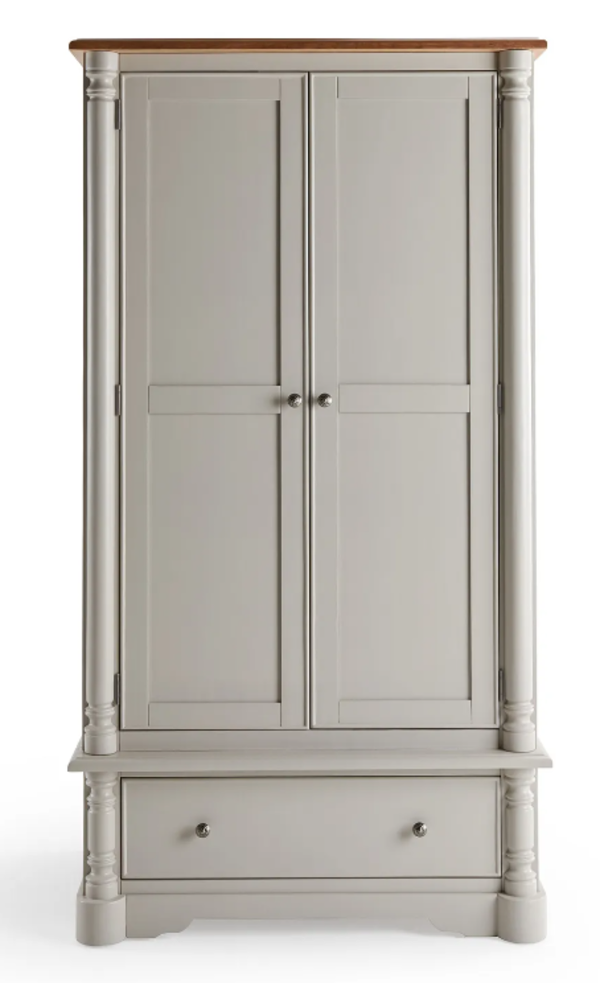 ROMAN Rustic Solid Oak & Painted Double Wardrobe. RRP £959.99. Roman has a pleasing presence, with