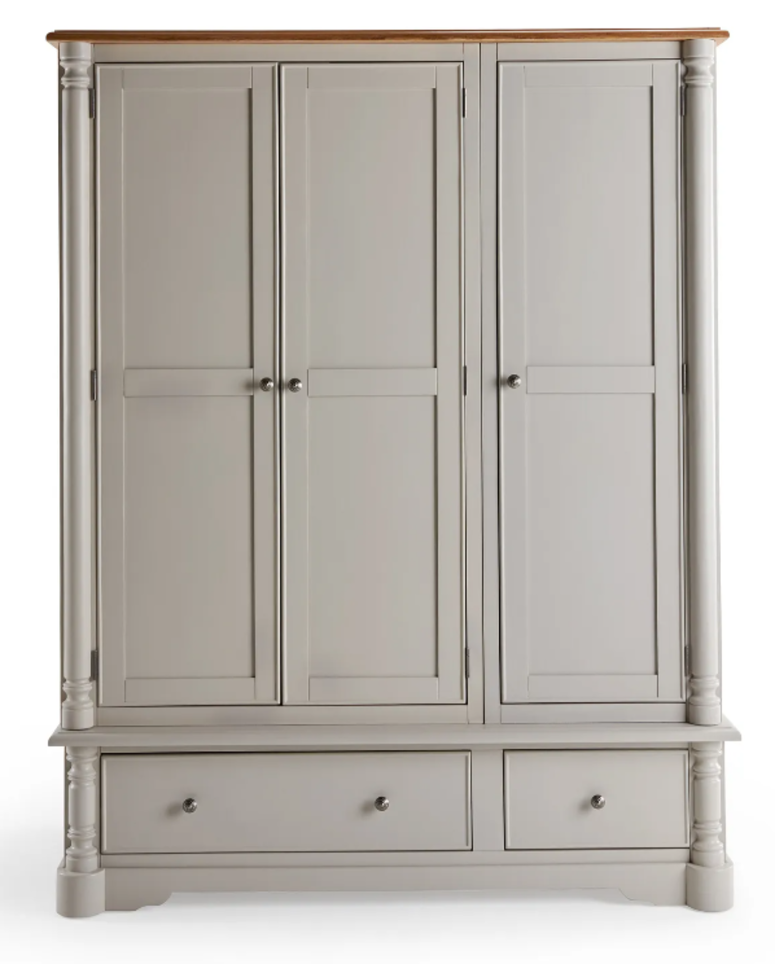 ROMAN Rustic Solid Oak & Painted Triple Wardrobe. RRP £1,299.00. Roman has a welcoming and stately