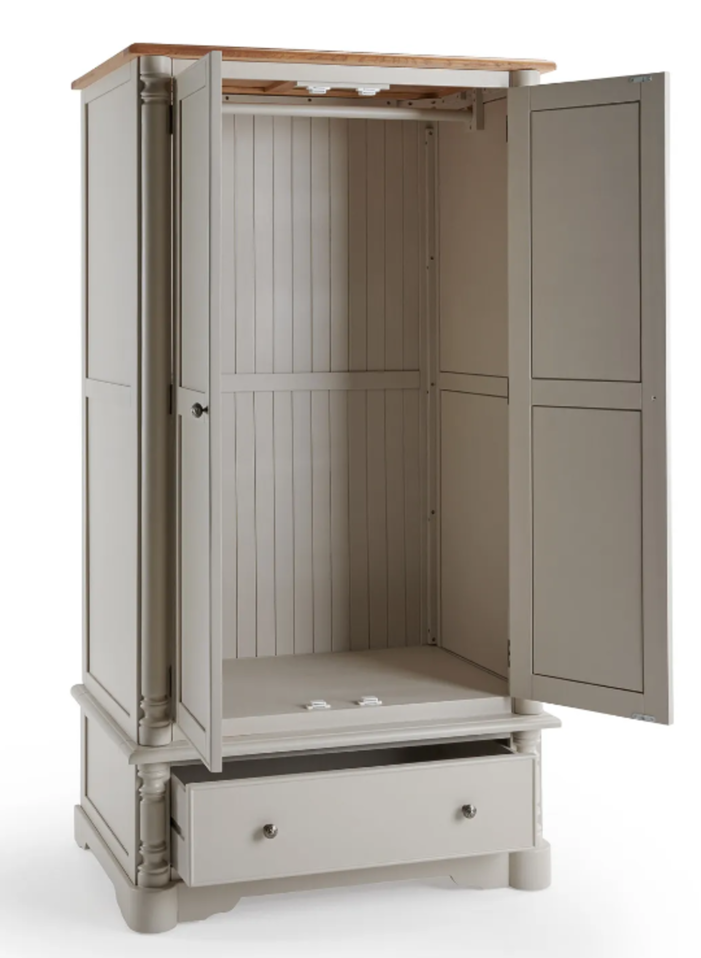 ROMAN Rustic Solid Oak & Painted Double Wardrobe. RRP £959.99. Roman has a pleasing presence, with - Image 2 of 2