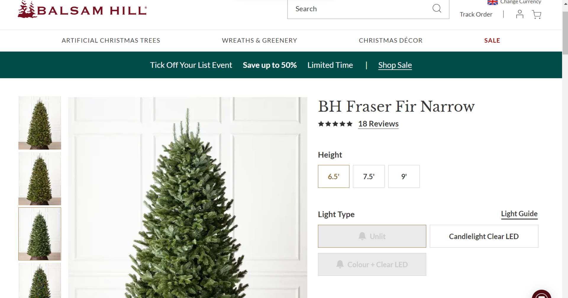 BH (The worlds leading Christmas Trees) BH Fraser Fir Narrow Unlit Tree. RRP £649.00. Decorate - Image 2 of 2