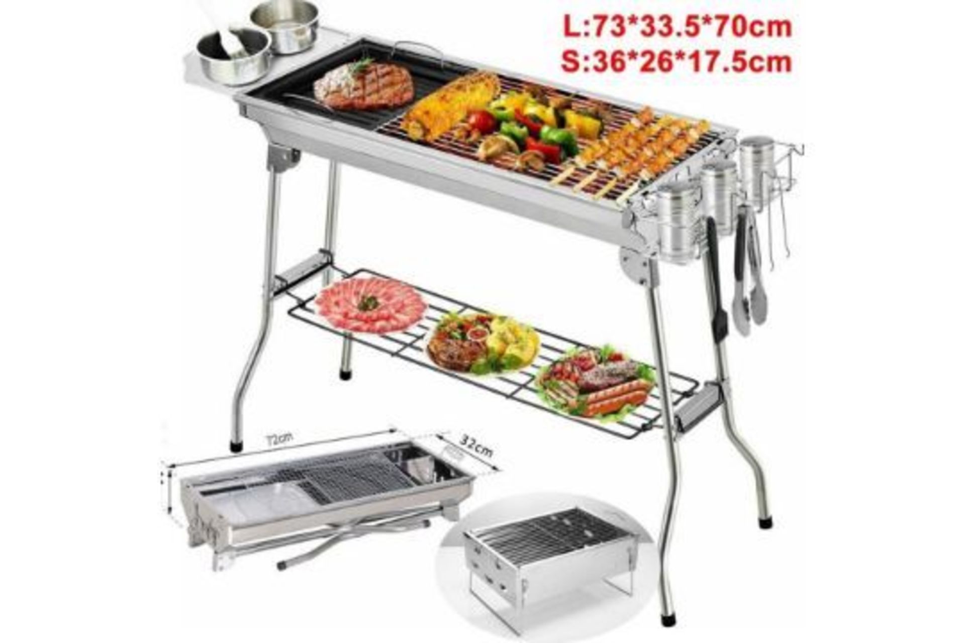 BRAND NEW LARGE BBQ GRILL WITH UNDER STORAGE SHELF RRP £220 - Image 2 of 2