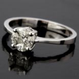 Certificated 14K White Gold Diamond Ring