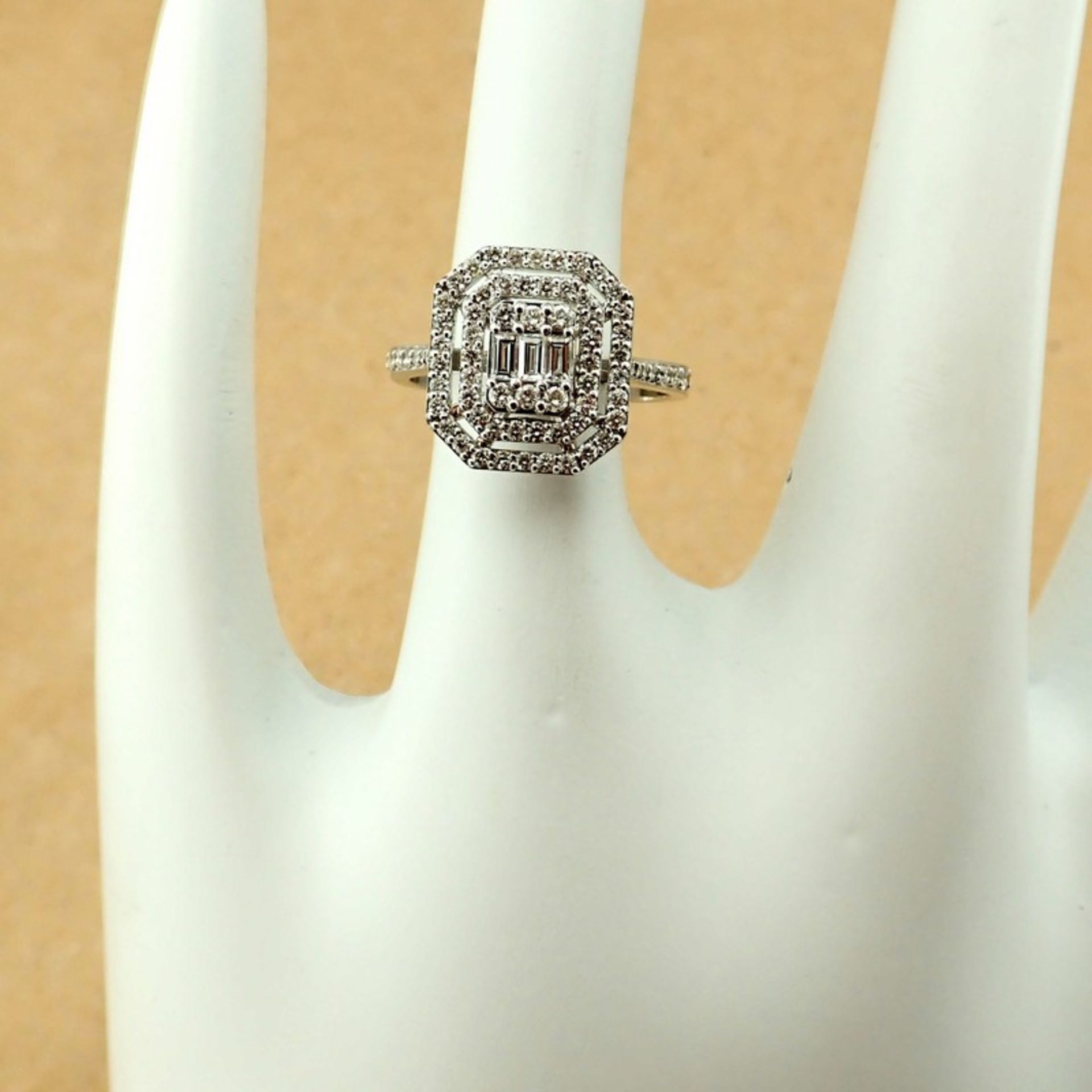 Certificated 14K White Gold Diamond Ring - Image 5 of 6